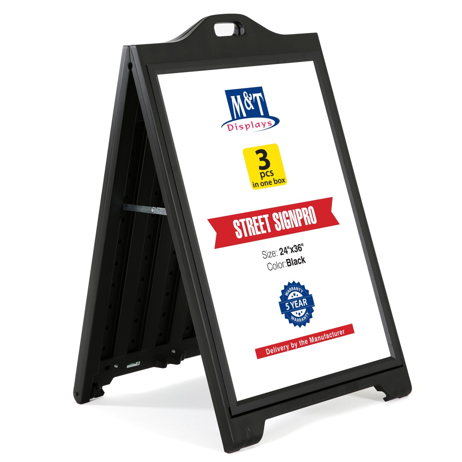 Double Sided Black A-Frame Sandwich Board Street SignPro 24×36″ (Lot 3)