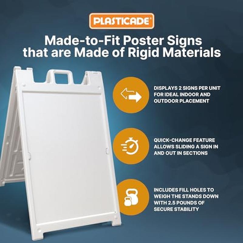 Portable Folding A Frame Sidewalk Sign Double Sided Display Quick Change System