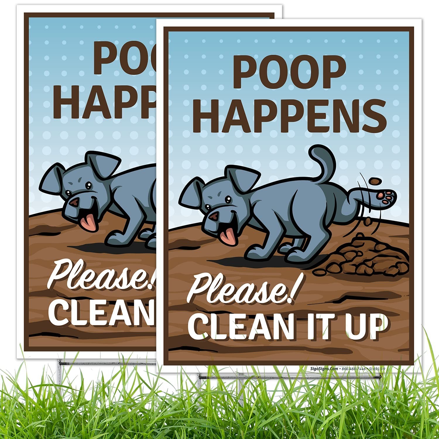 Corrugated Plastic Pet Reminder Sign, 2 Pack