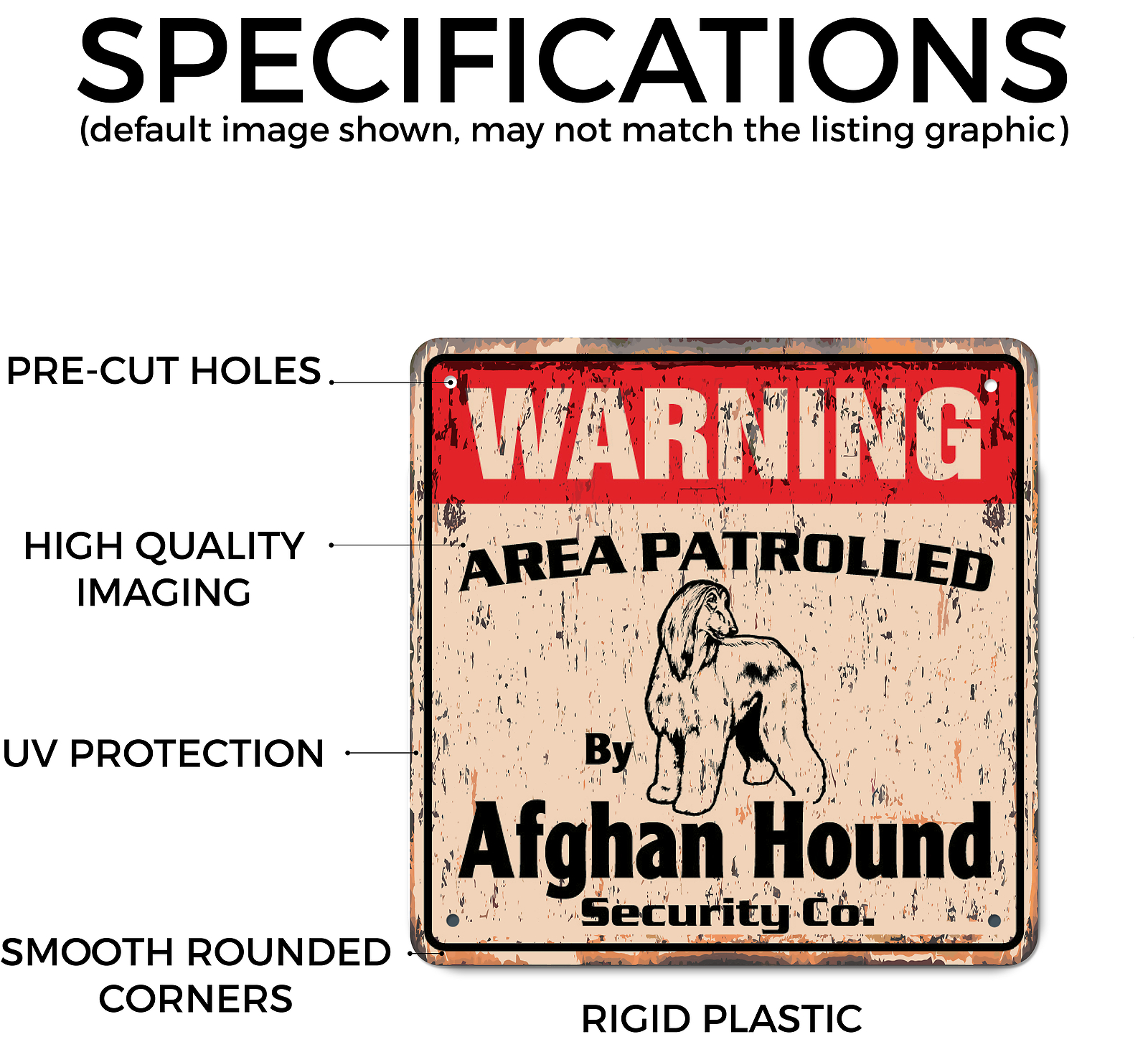 ENGLISH SPRINGER SPANIEL Vintage Security Plastic Sign Area Patrolled guard dog