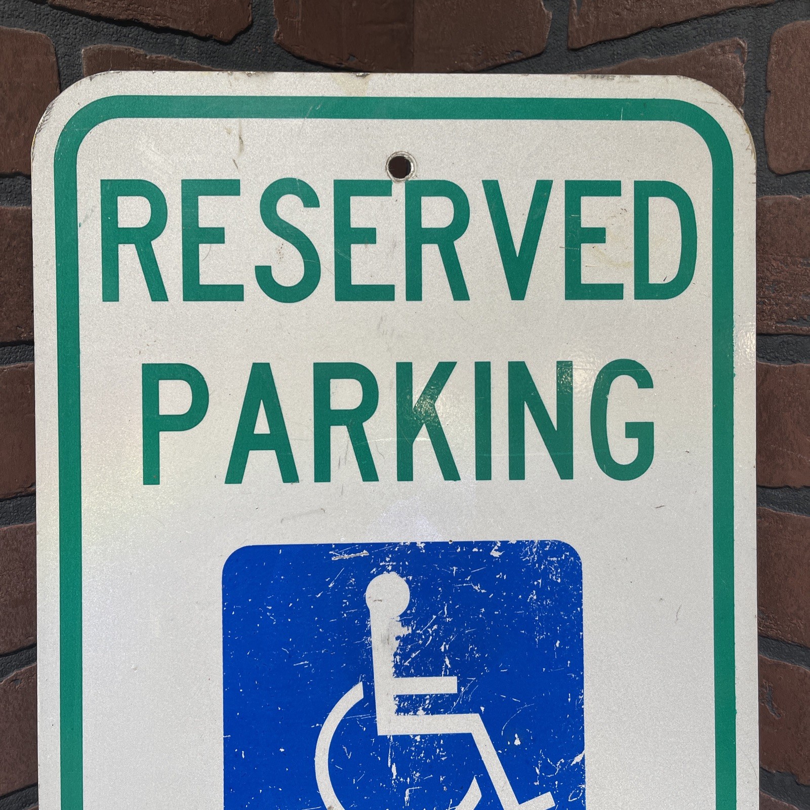 “Reserved Parking”Handicapped GENUINE STREET Sign Heavy Metal Reflective 18”x12”