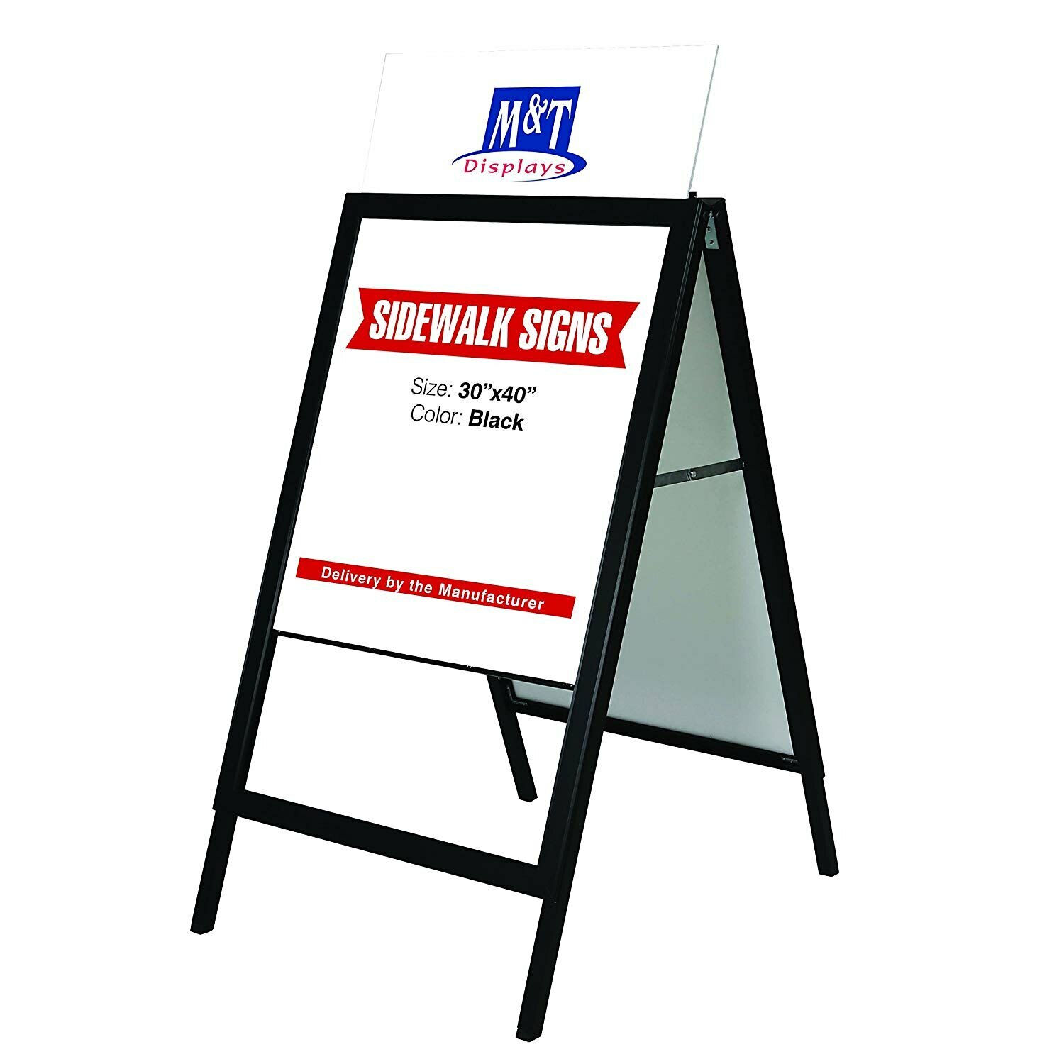30×40 Slide-in A Frame Display Double Sided Poster Board Sidewalk Sign Black