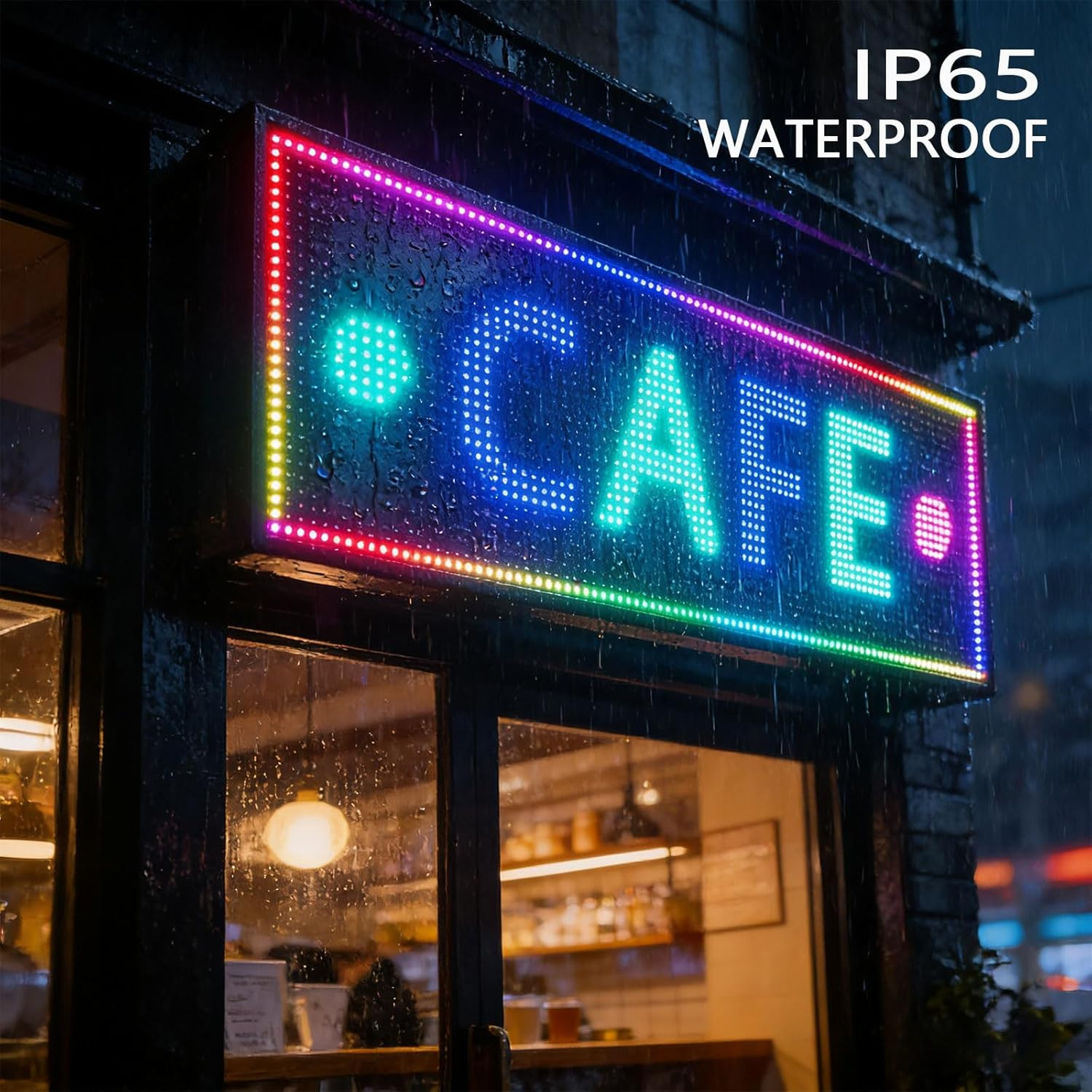Programmable P10 LED Sign Board – Waterproof Neon Display for Business 39″x14
