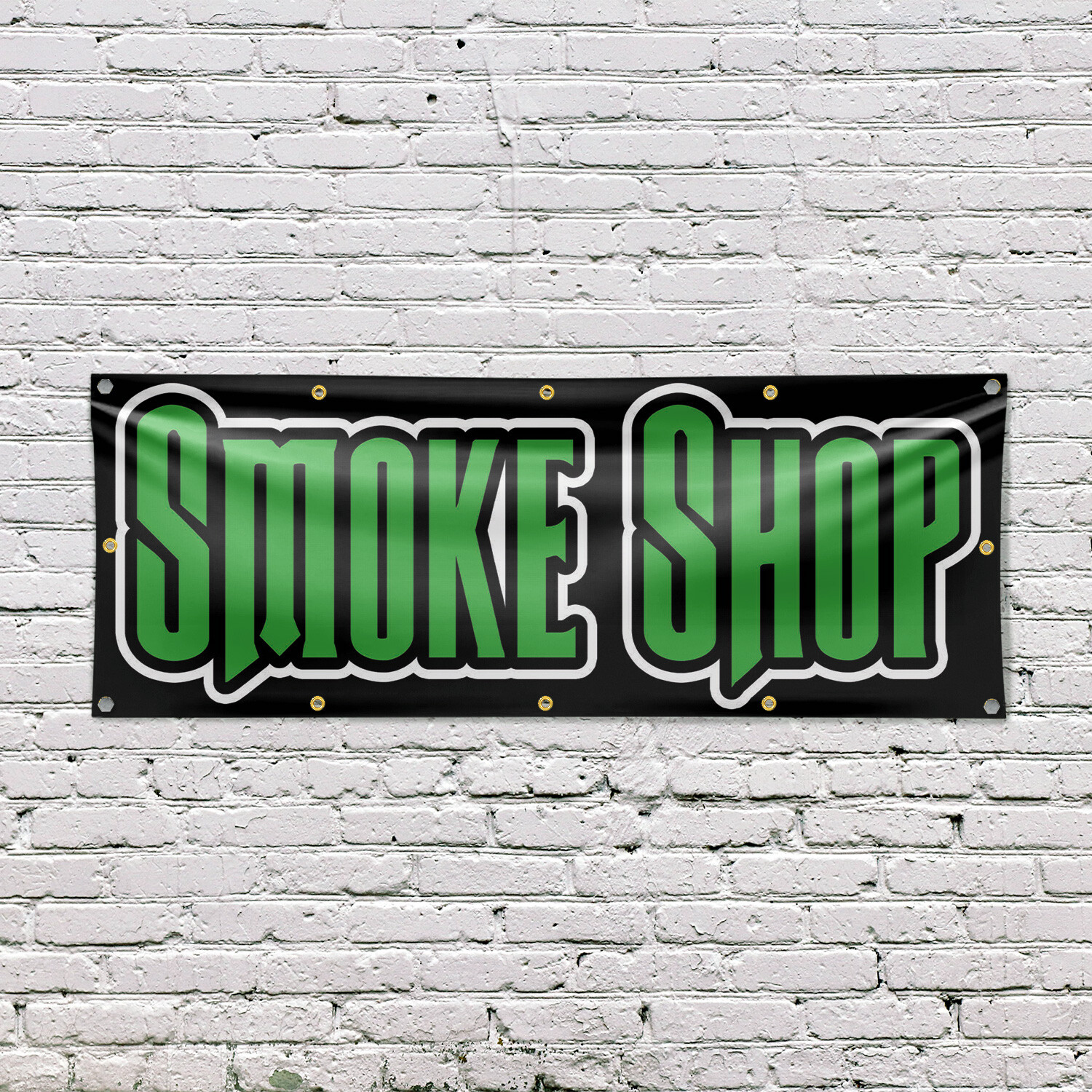Smoke Shop 13 oz Vinyl Banner Sign with Metal Grommets Heavy-Duty Single-Sided