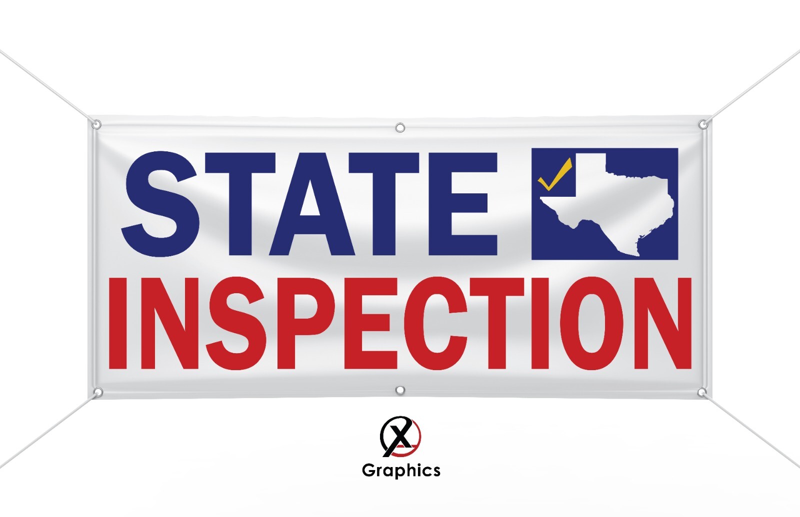 STATE INSPECTION Vinyl Banner advertising Sign. Full color 2×4 ft, 2×6, 3×10