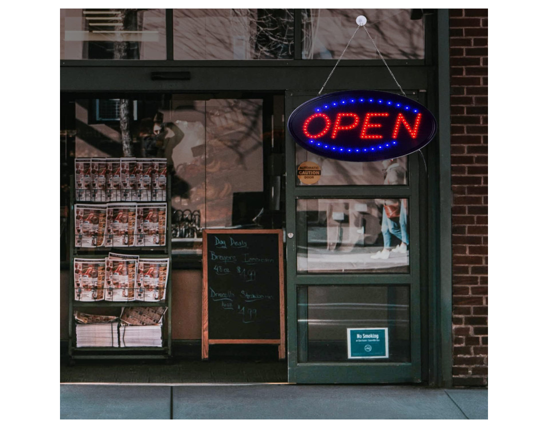 LED Open Sign, 19″x10″ Bright High Visibility Advertisement Board Electric Displ