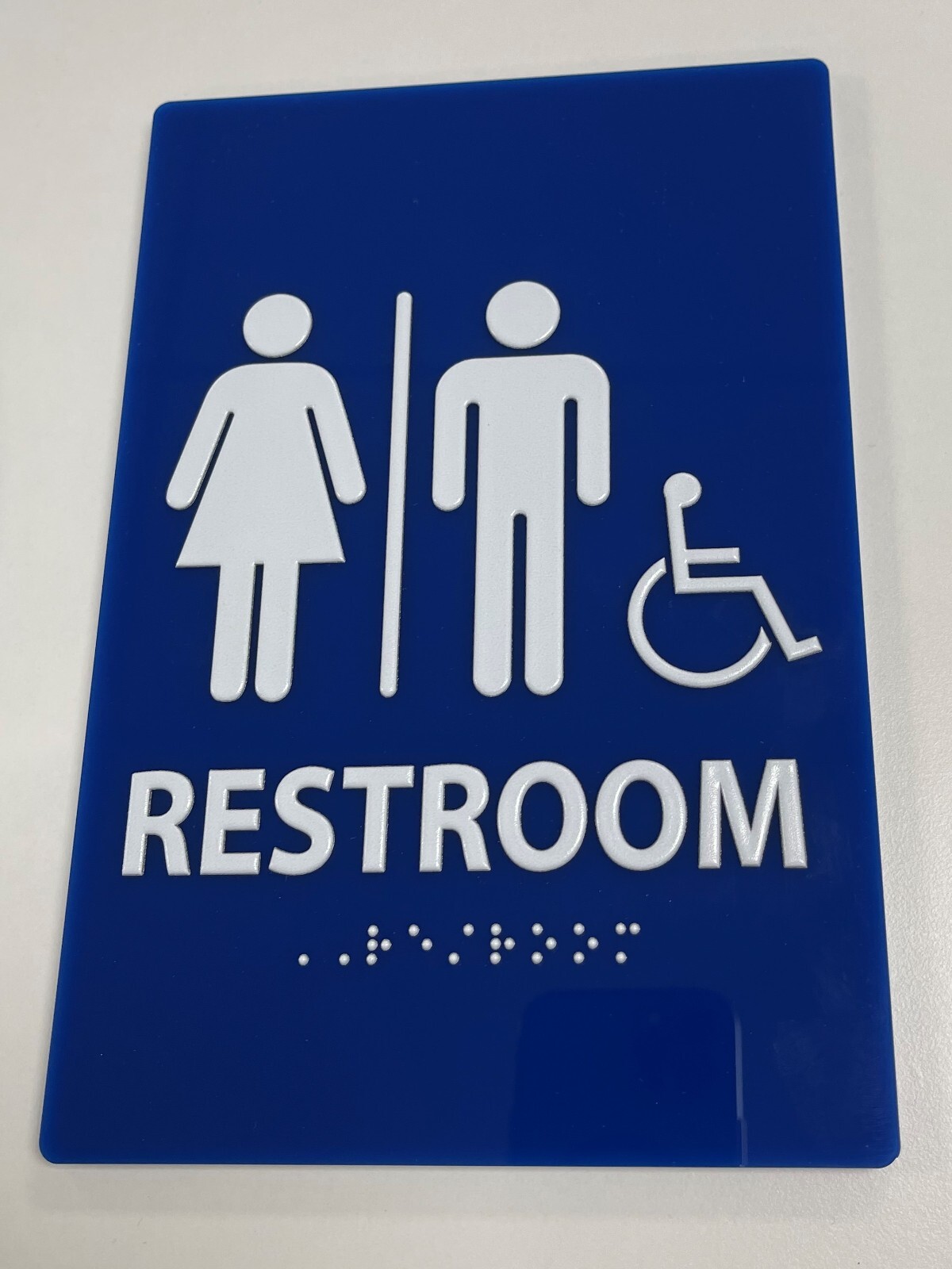 Acrylic Restroom Sex Neutral Sign set (round + rectangular), ADA & Braille