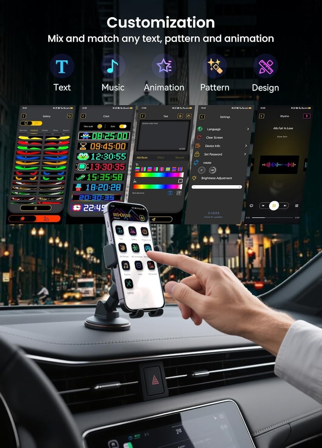 Vibrant Multi-Color LED Matrix Display for Bar & Store | APP & Remote Controlled