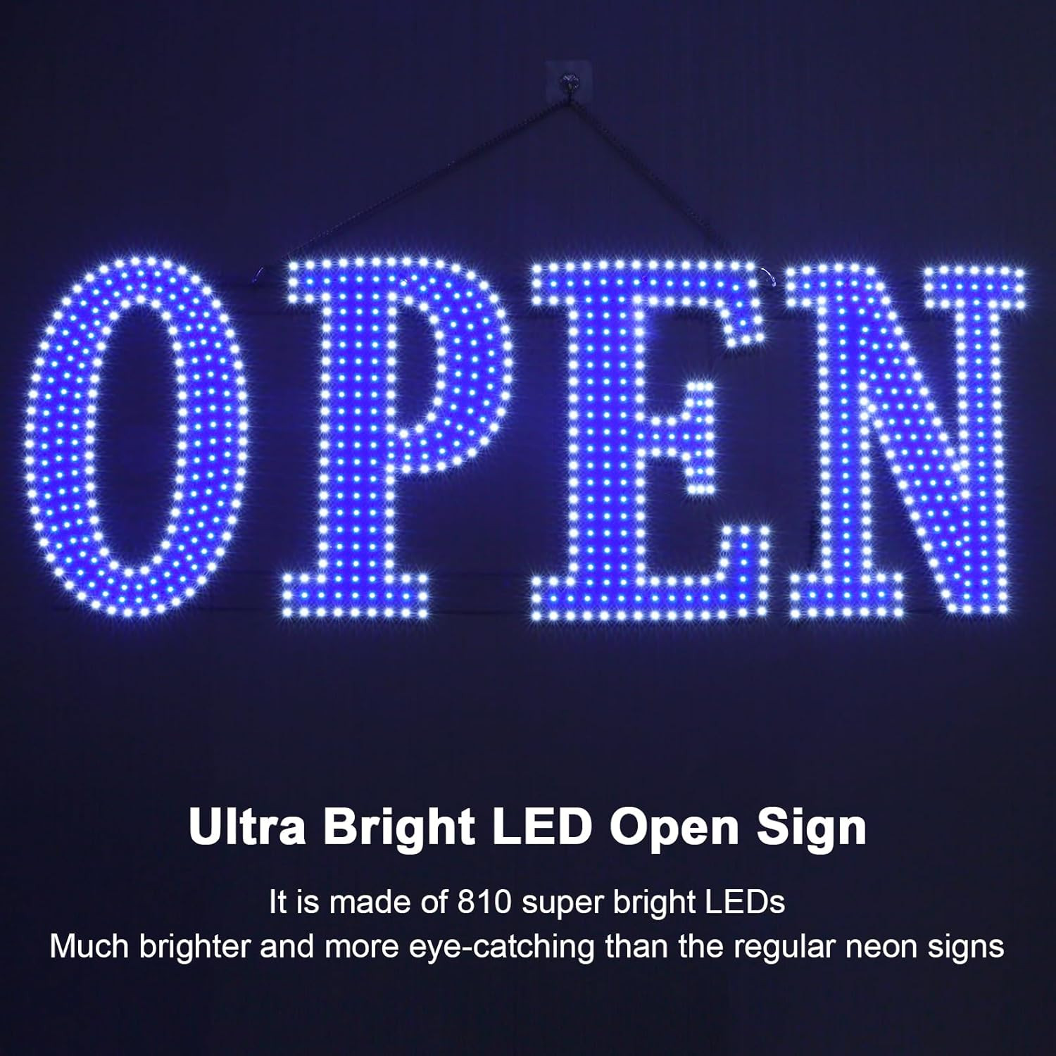 40″X14″ Extra Large LED Open Signs for Business with Remote Controlled, 10 Level