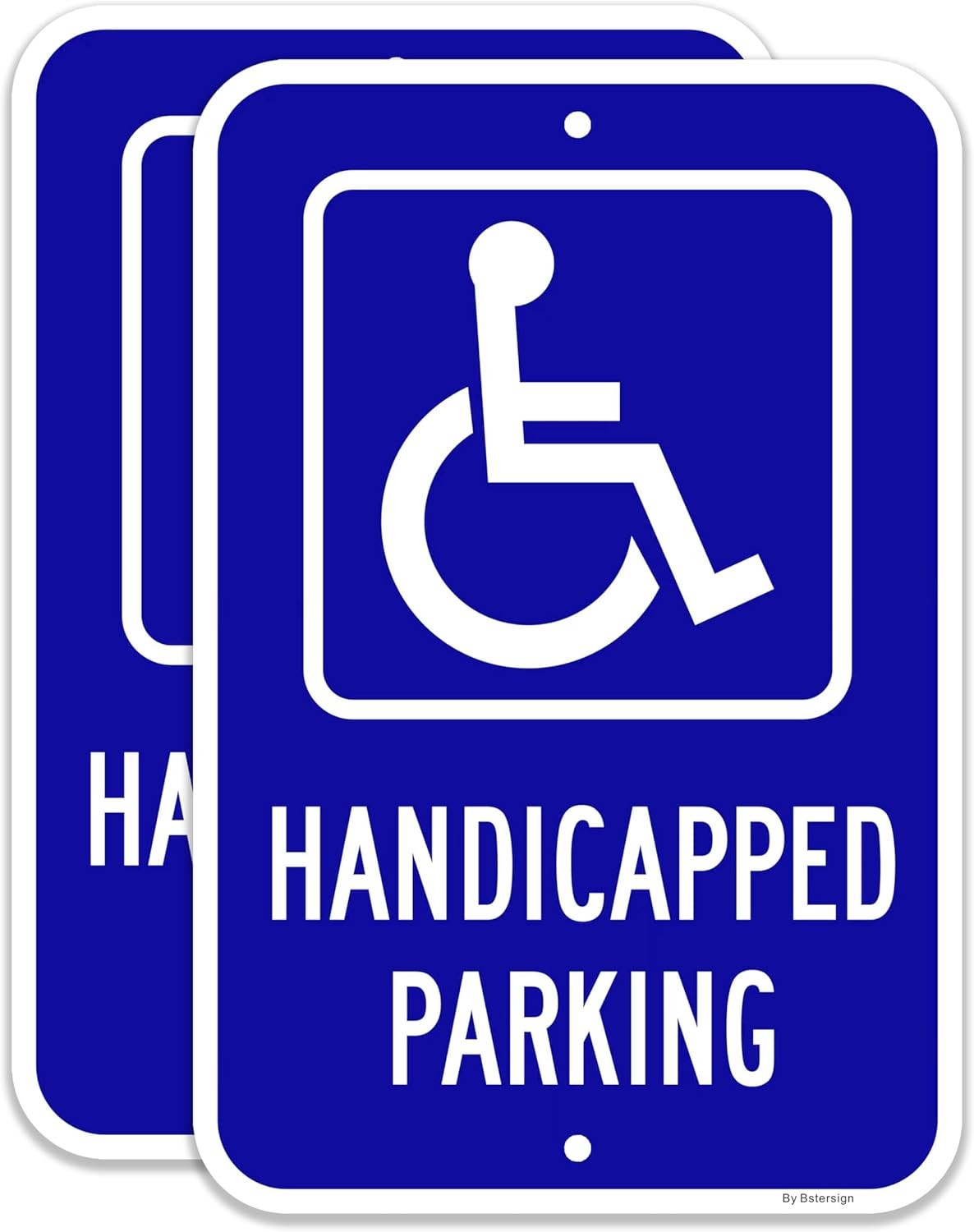 Handicap Parking Signs x 2 Pack, 12″ x 18″, Reflective 12 x 18 x 0.63, blue