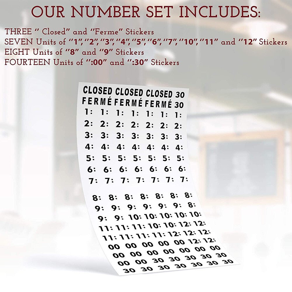 Open Closed Signs Kit Business Hours Store Office Operation Window Glass Door