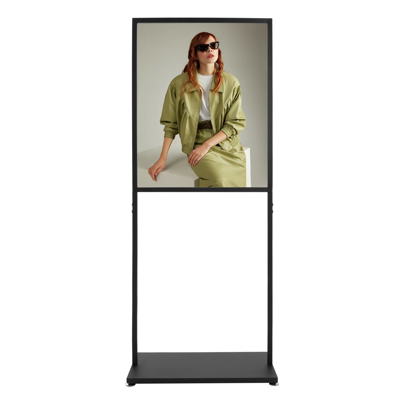 Rectangular Metal Advertising Display Stand Freestanding Poster Display Stand