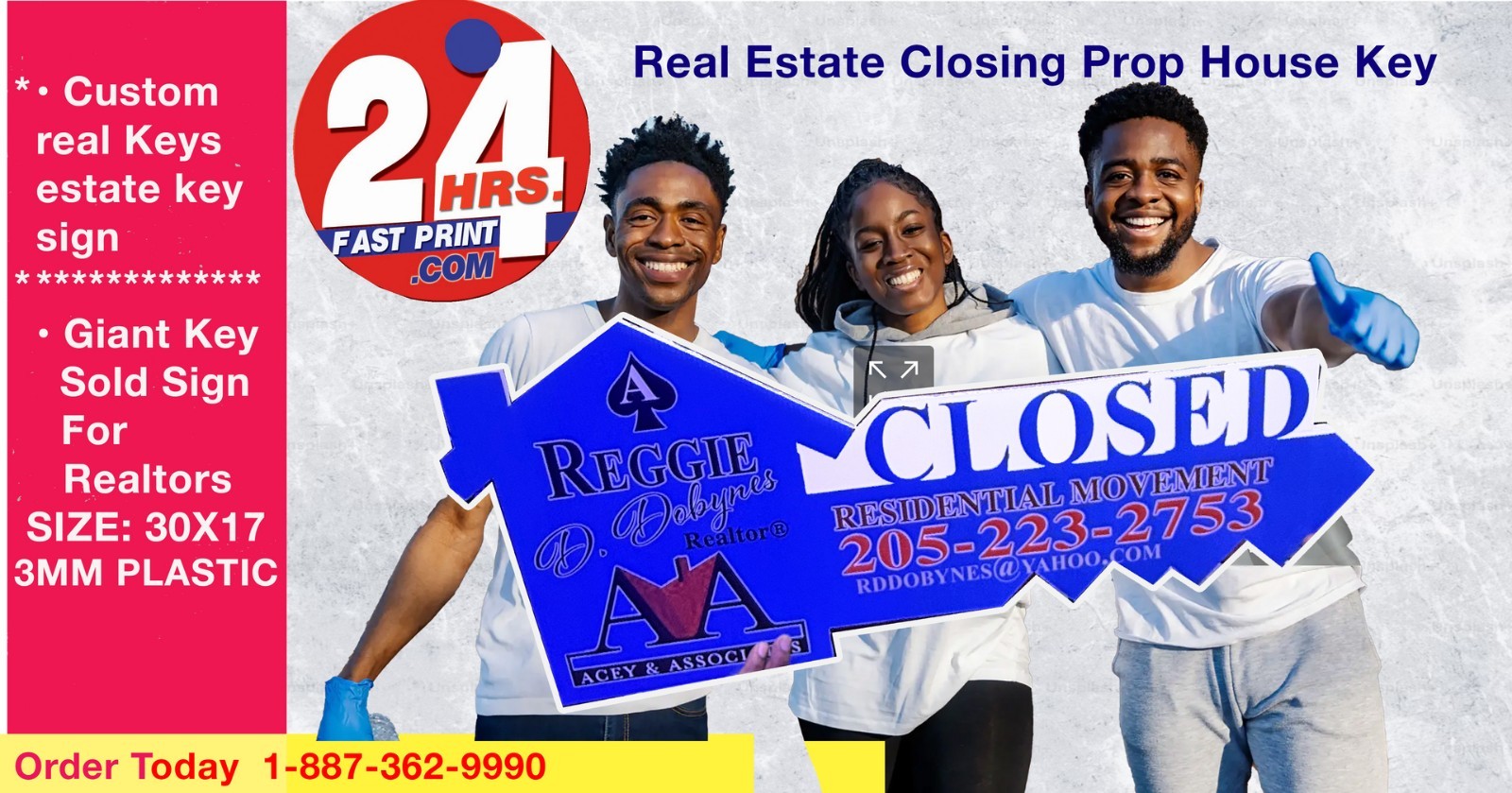 10 24×18 Full Color, Double Sided Custom Yard Signs This includes 30″in Stakes
