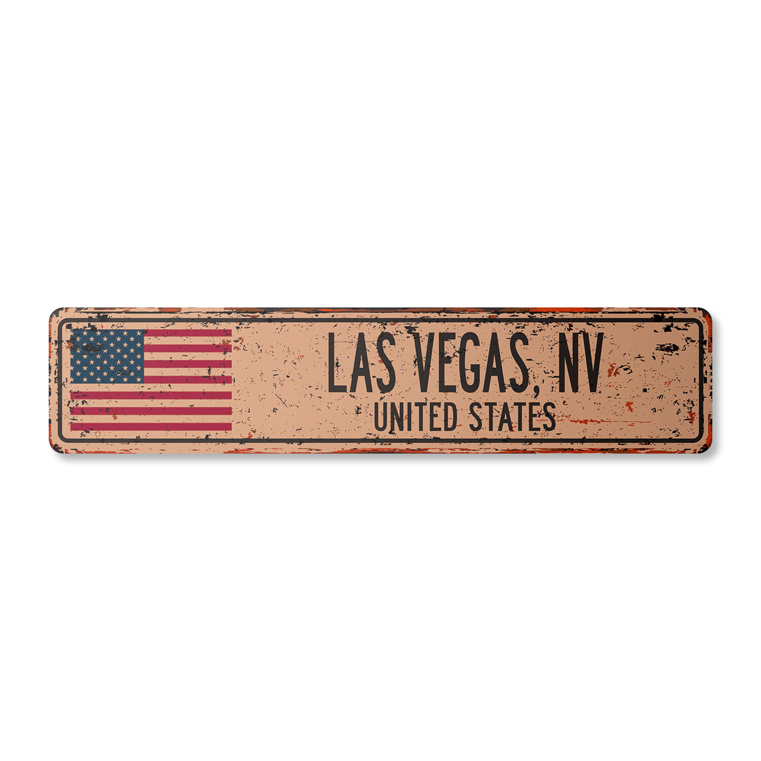 LAS VEGAS NV UNITED STATES Vintage Street Sign American flag city country rustic