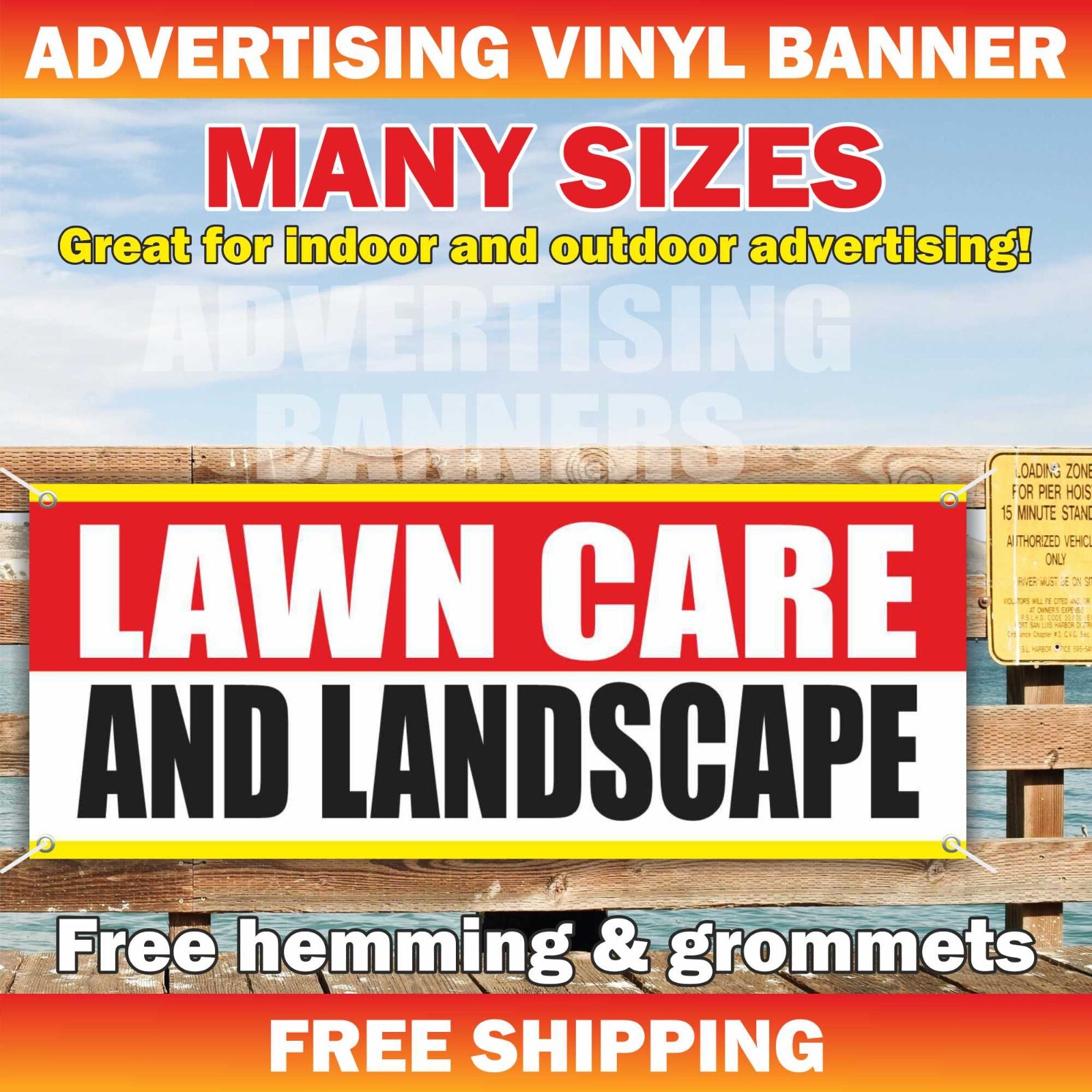 LAWN CARE Landscape Advertising Banner Vinyl Sign Edging Trimming