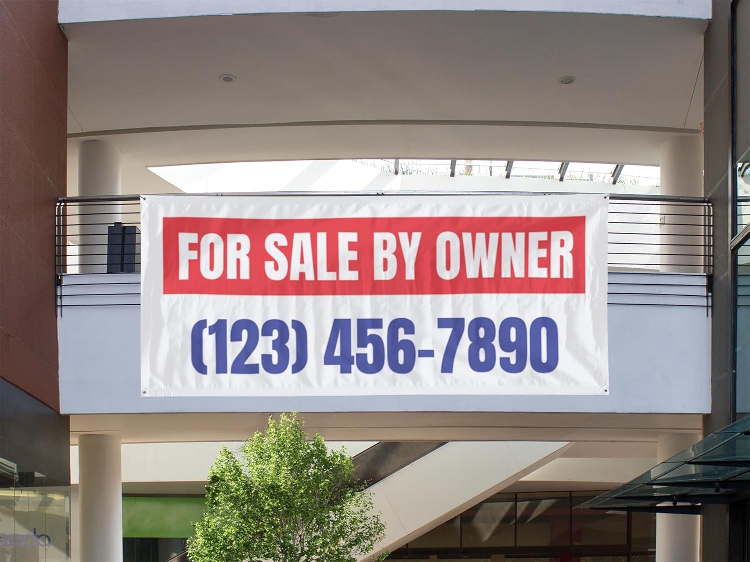 For Sale By Owner Banner 48-Inch by 21-Inch Customizable Personalized