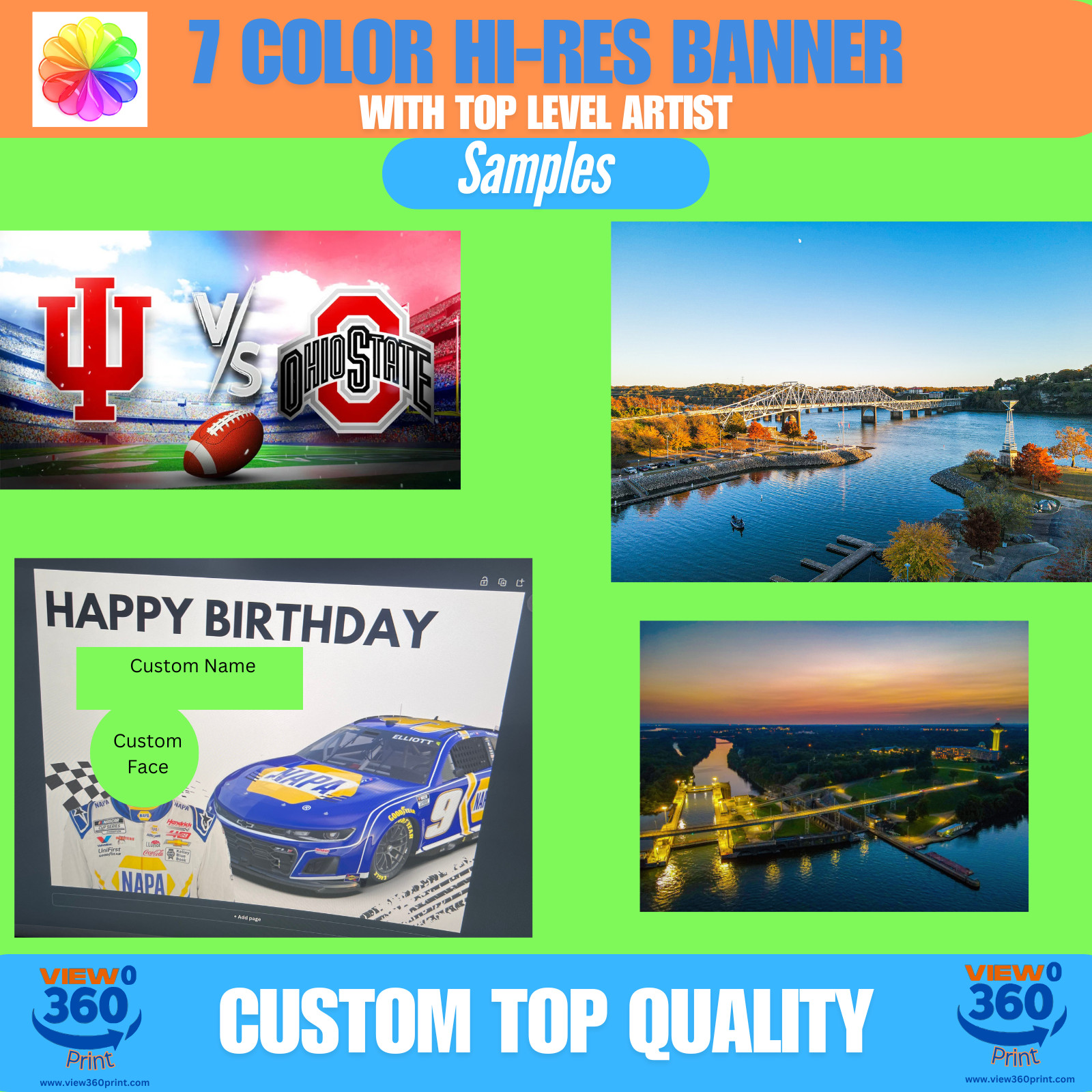 48″x96″ High Quality 7 Color VINYL BANNER – 13OZ – GROMMETS FREE DESIGN