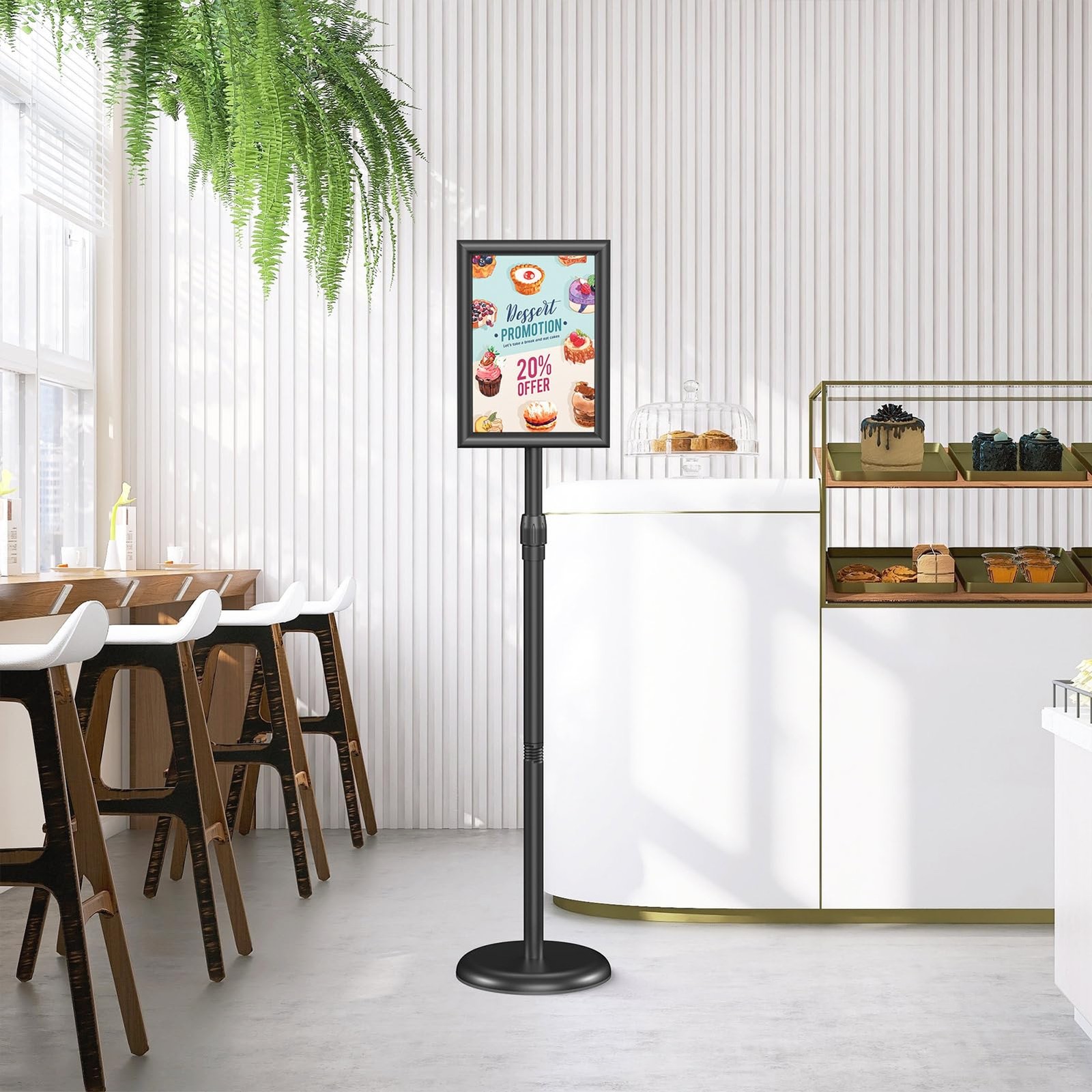 Relx Sign Holder Stand 8.5×11 inch – Adjustable Floor Standing black
