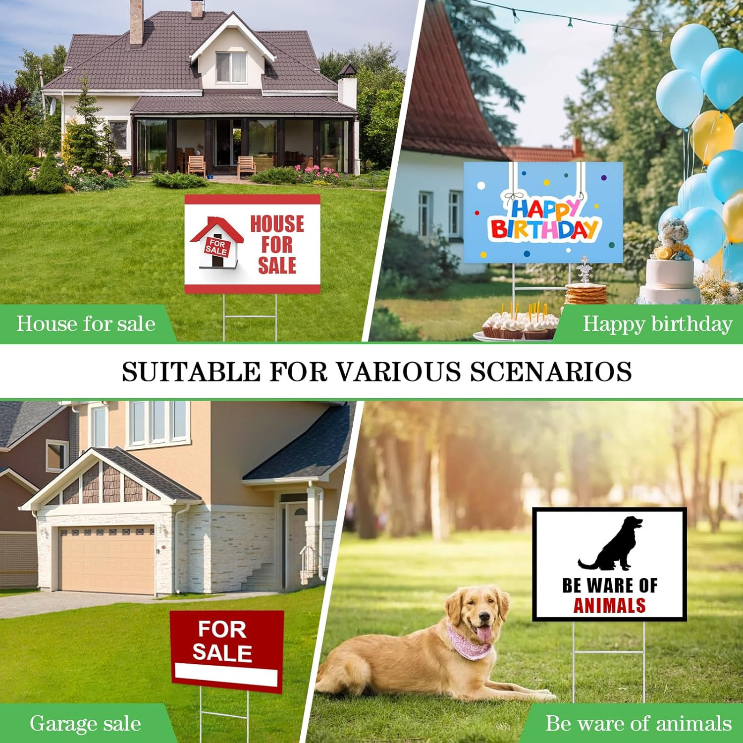 6 Pack Yard Sign Stakes, 17X7.5 INCH H Frames Yard Stakes for Signs for Ground O