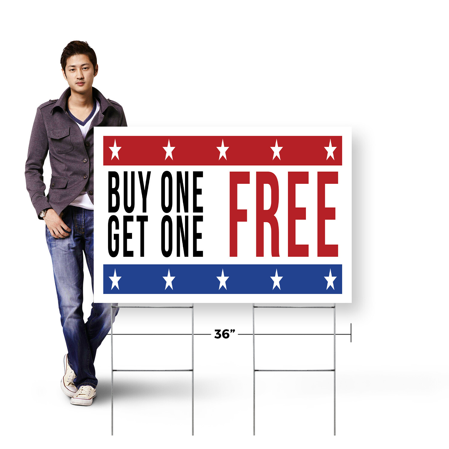 Buy One Get One Free Yard Sign Special Offers, Retail Promotions, Customer Deals