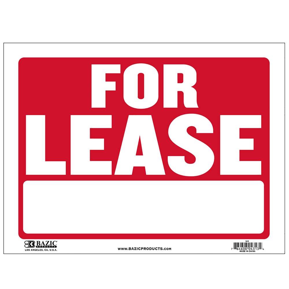 BAZIC 9″ X 12″ For Lease Sign, pack of 24
