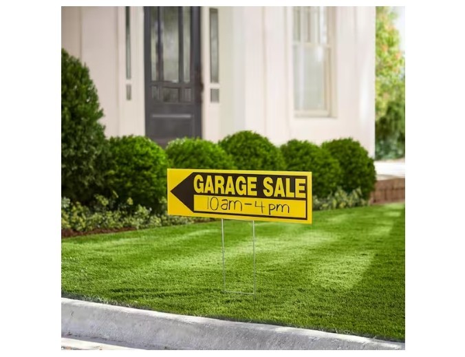 6 In. X 24 In. Corrugated Plastic Garage Sale Sign