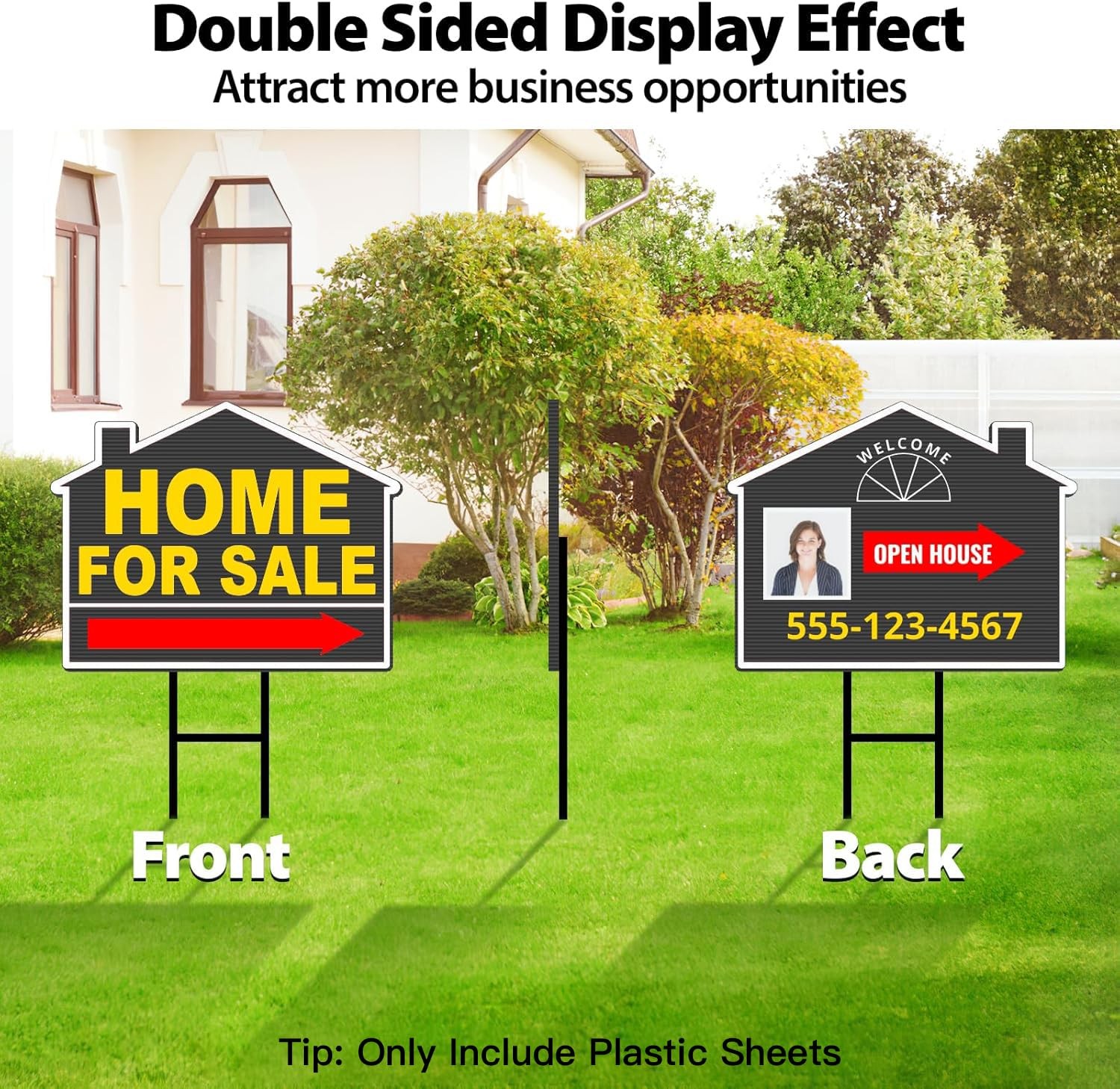Corrugated Plastic Board 24×36 Inch, 4 Pack, 4MM Thick Black Poster Board, Bl…