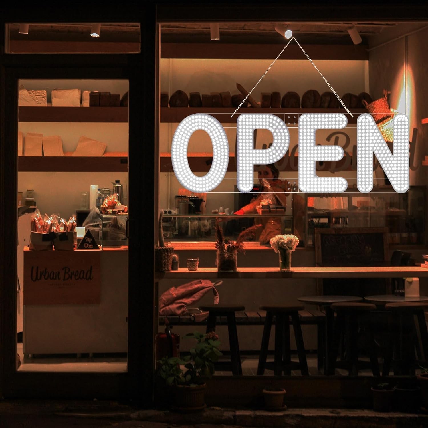Large Ultra Bright Dimmable LED Open Sign for Commercial Business 30×10 Inches