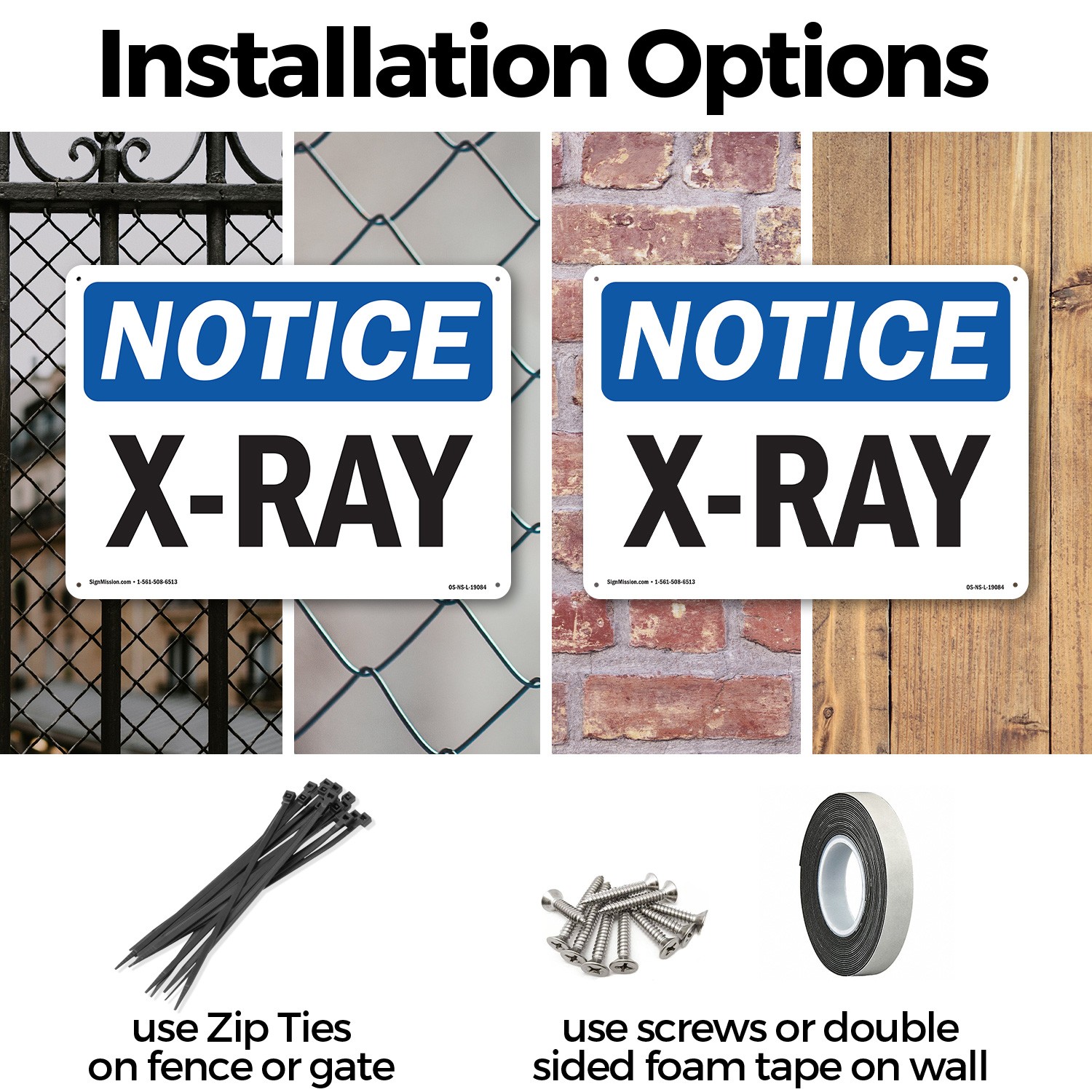 X-Ray OSHA Notice Sign Metal, Plastic, Or Decal – 5 or 10 Pack