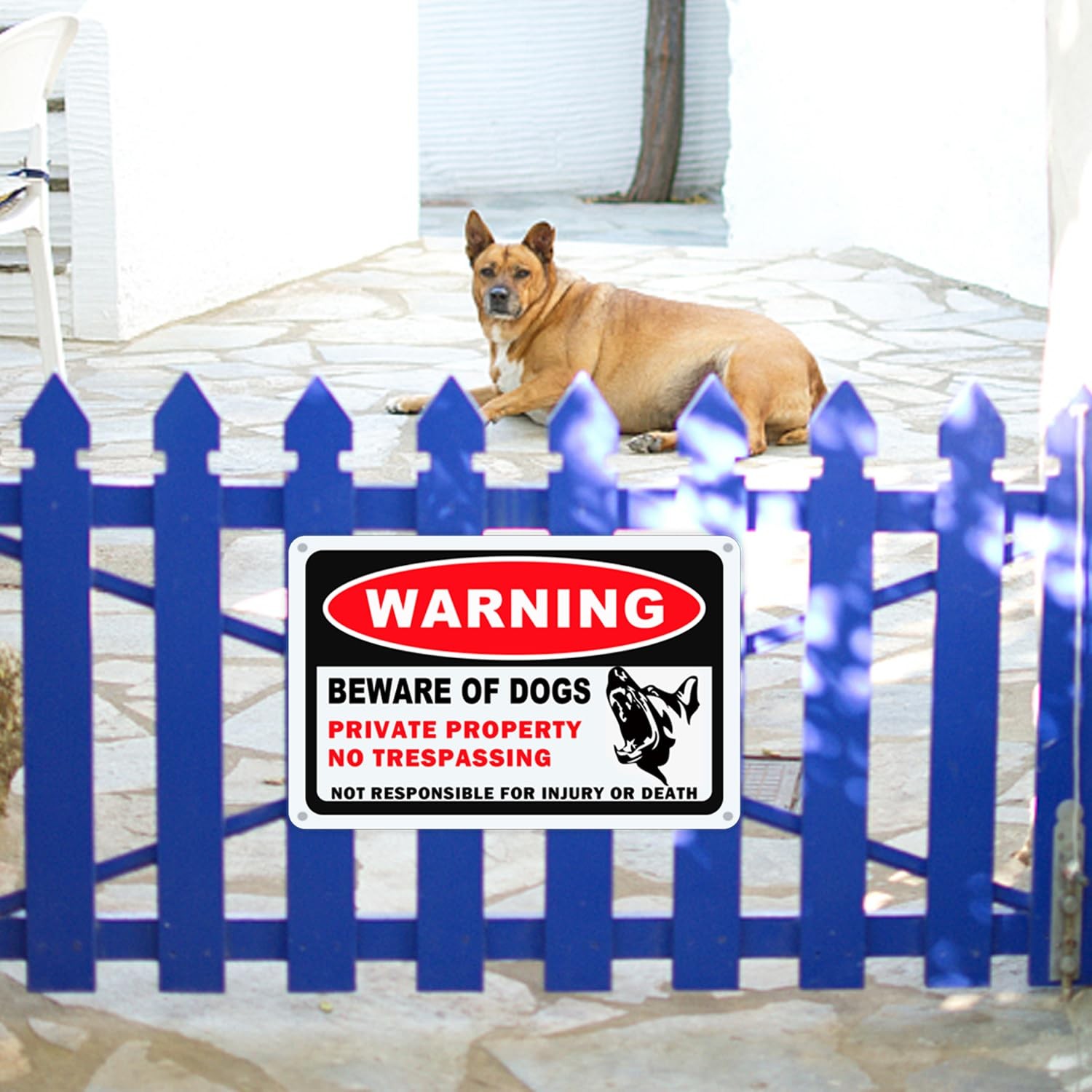3 Pack Beware of Dog Signs for Fence – 10×7 Inch, Rust Free Aluminum, Reflective