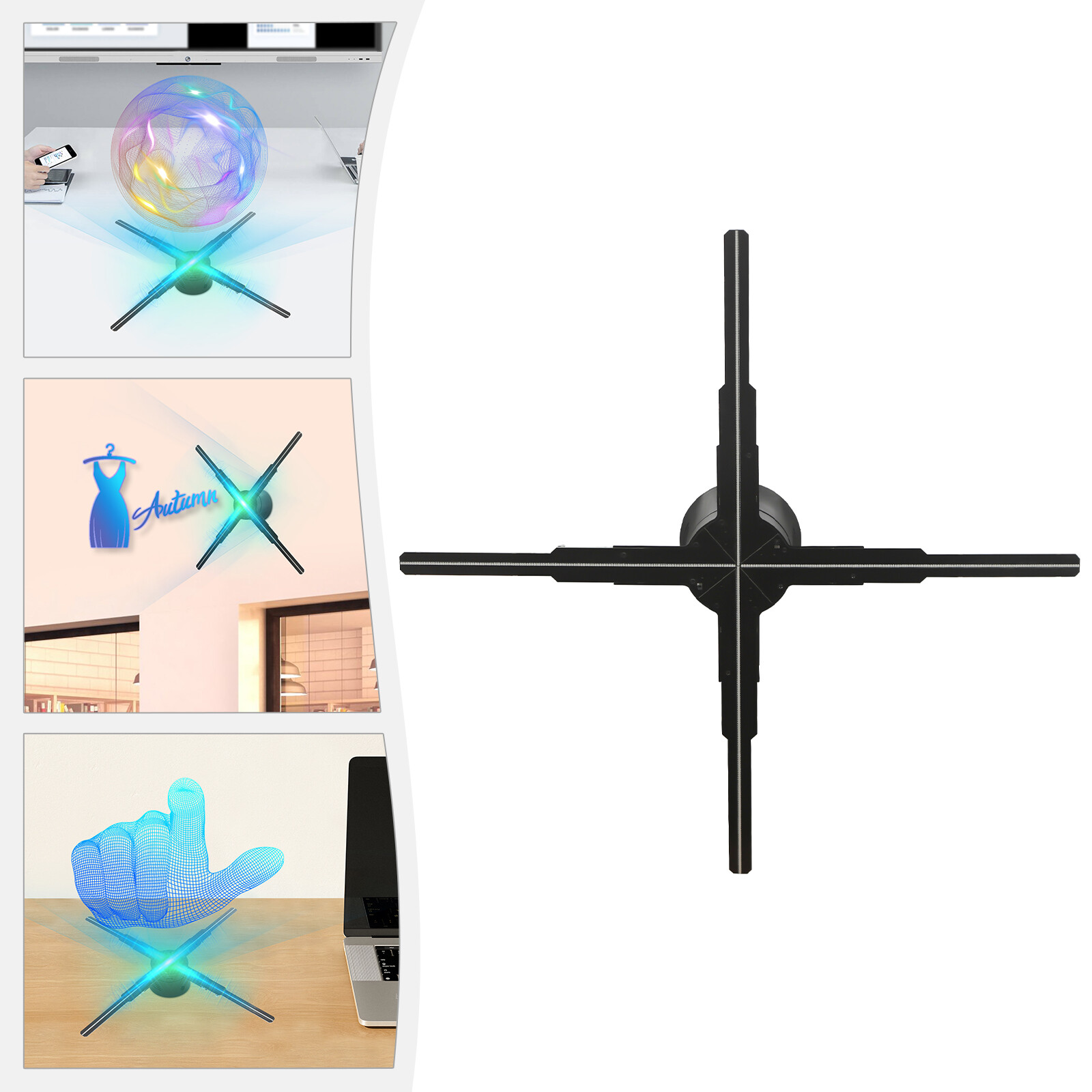 LED Hologram Fan Hologram Fan Projector with Remote 3D Hologram Display Fan USA