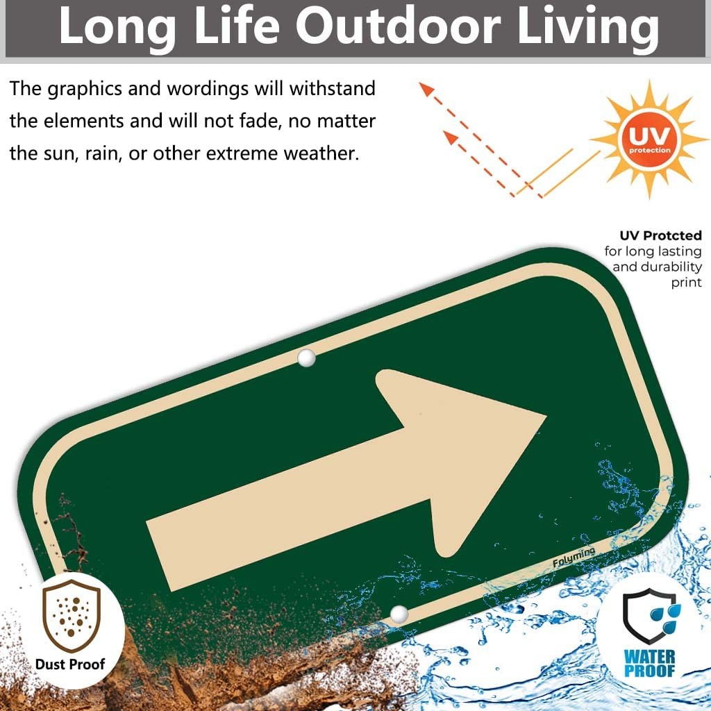 2 Pack Right Arrow Signs 12 x 6 Inches Arrow Signs Metal Reflective Sturdy Rust