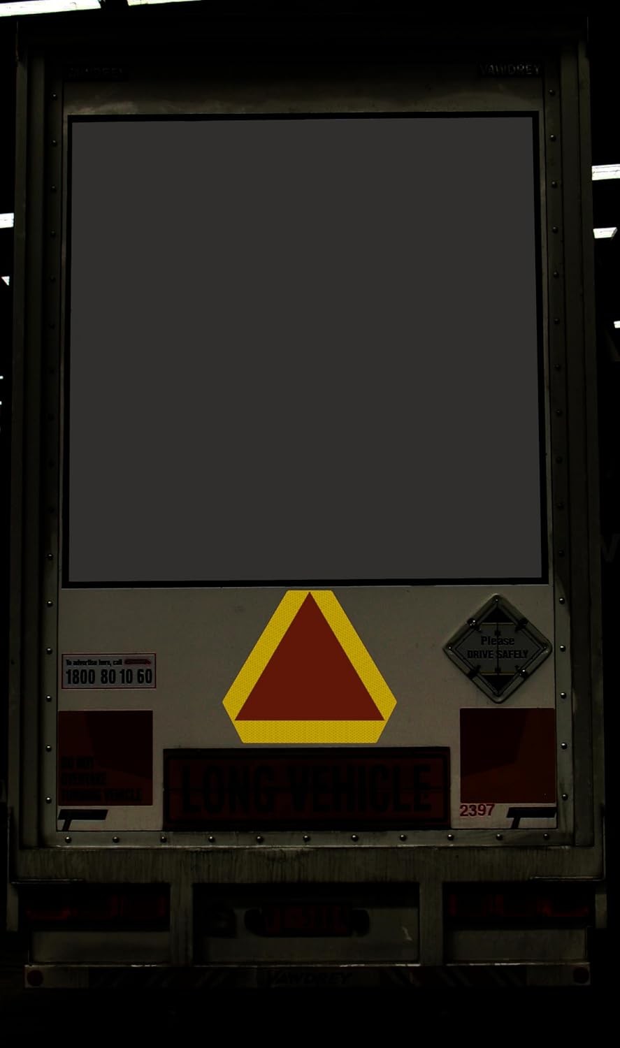 (Pack of 02) Slow Moving Vehicle Sign, PVC Vinyl Decal Slow Moving Vehicle Trian