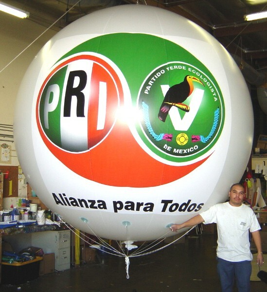 7 Foot Vinyl Helium Advertising Inflatable with Digital Multi Color Logo