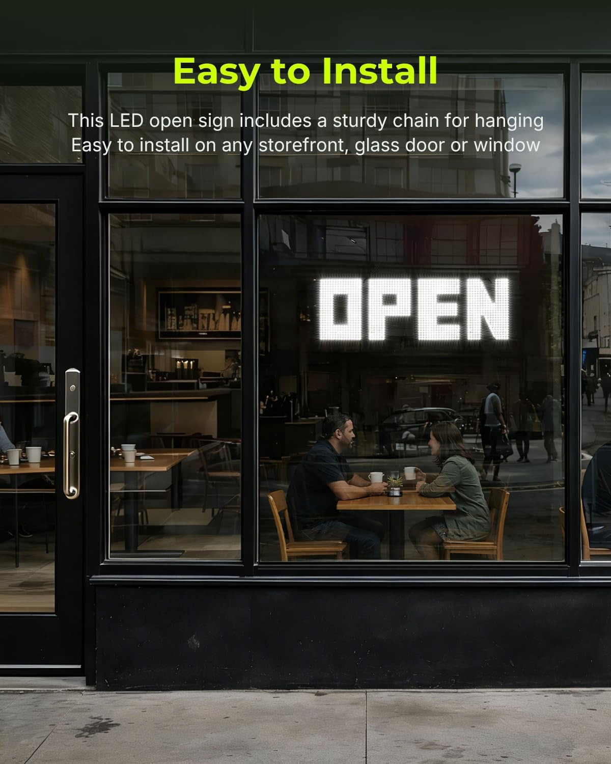 36″X12″ Bright Dimmable LED Open Sign for Storefronts, Bars & Cafes