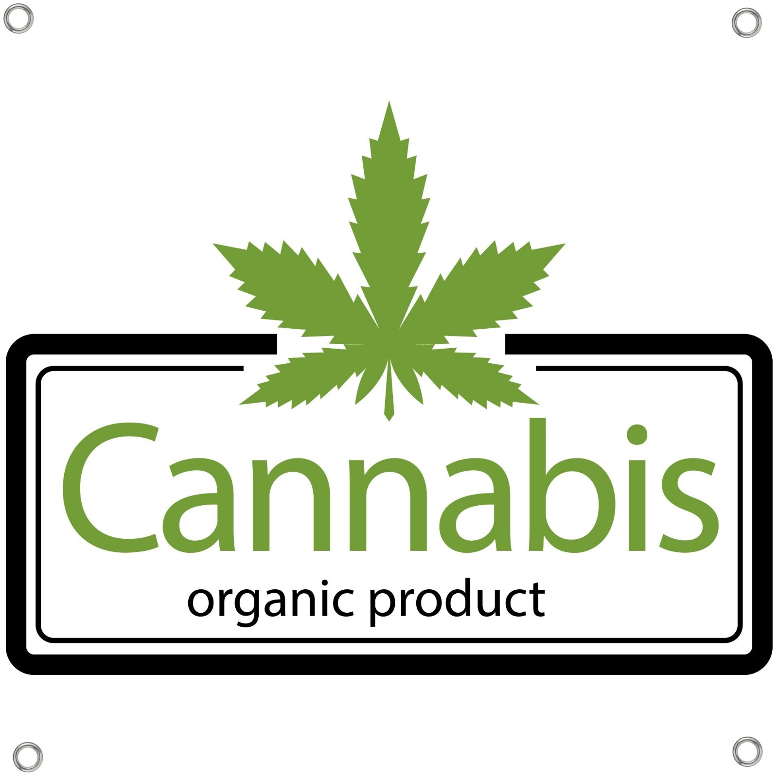 CANNIBIS ORGANIC polyester banner with grommets CBD SMOKE SHOP SIGN 3X3FT