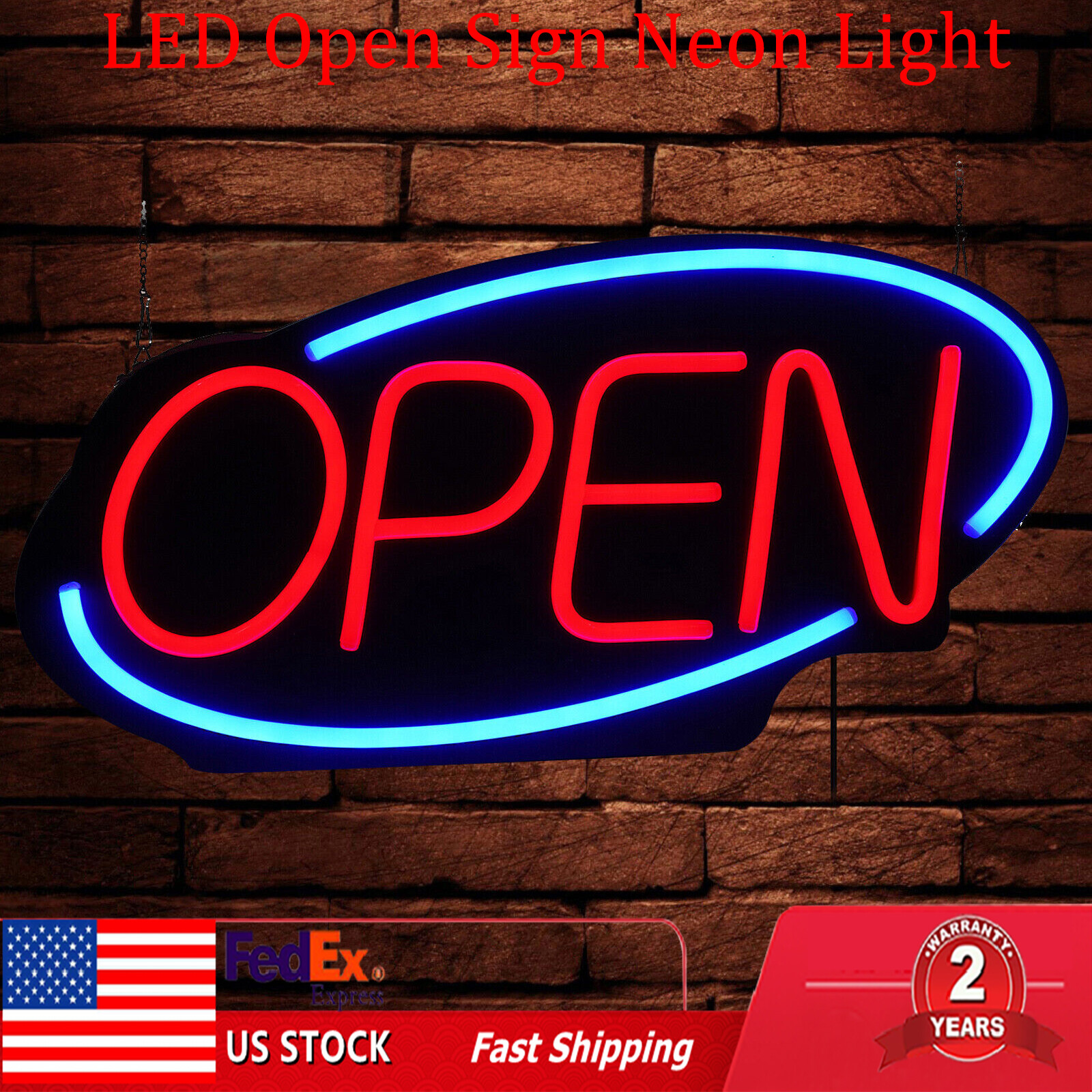 Large LED Open Sign Neon Light Bright for Restaurant Bar Pub Shop Store Business