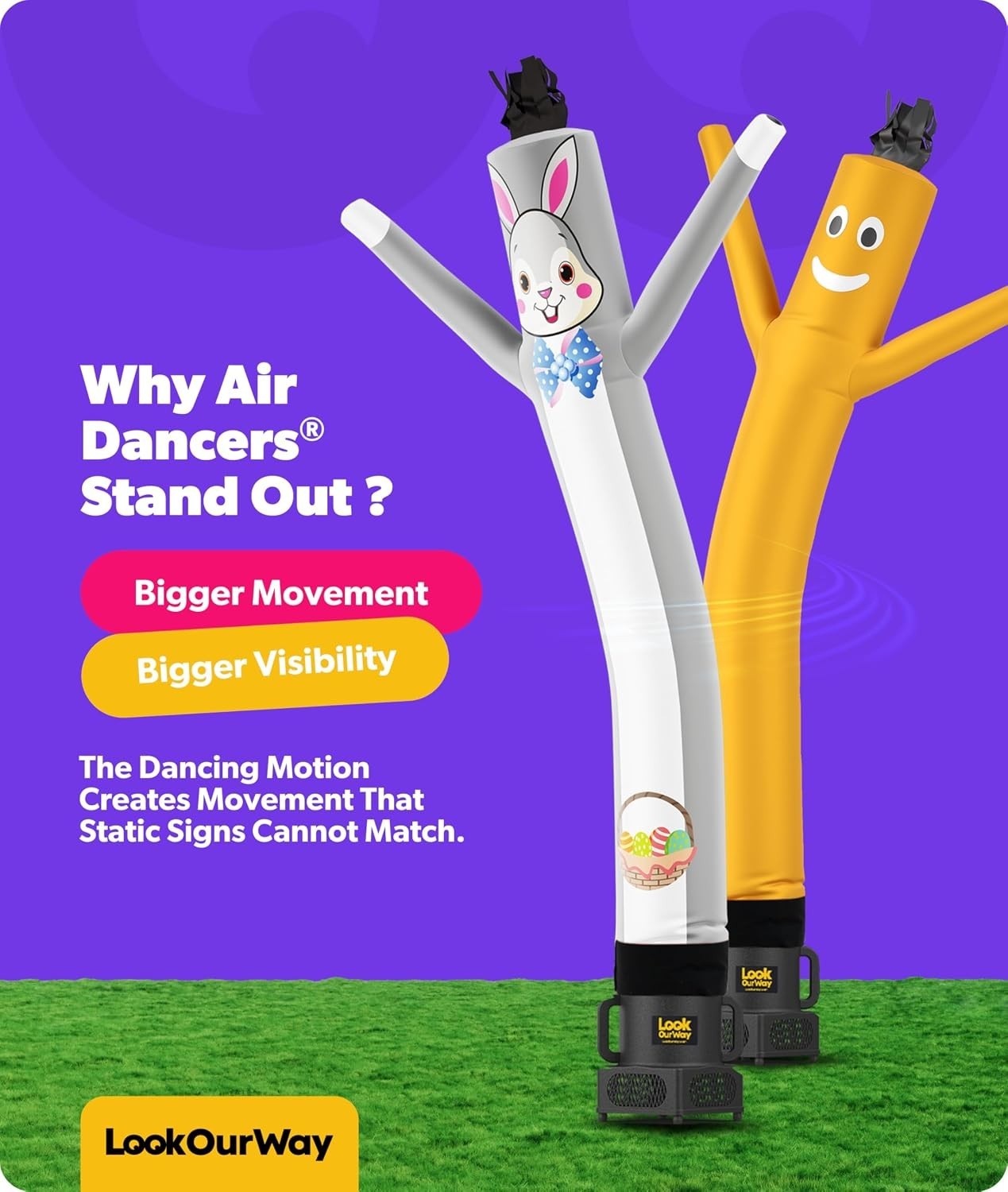 6Ft Air Dancer Inflatable Tube Man, Easter Bunny | Advertising attachment, bl…