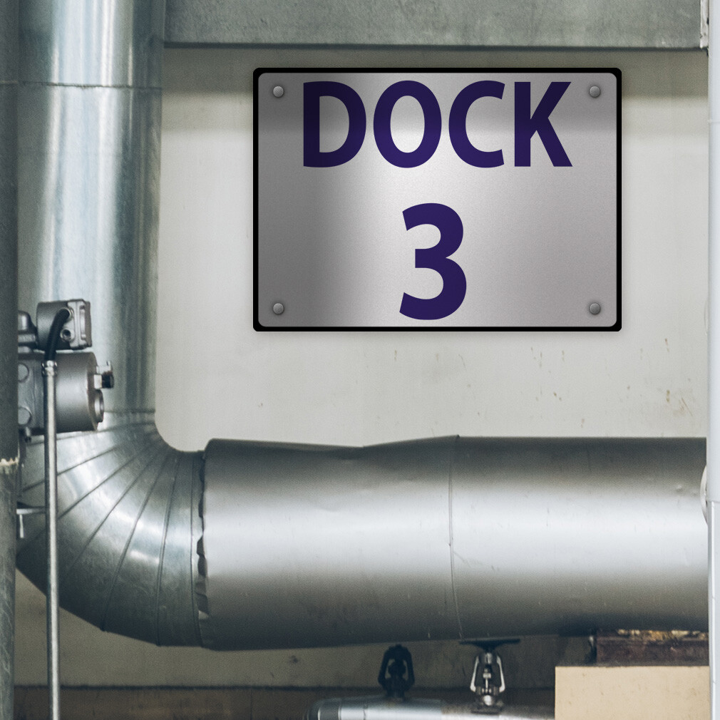 Aluminum Horizontal Metal Sign Dock 3 Activity Loading Zone Number