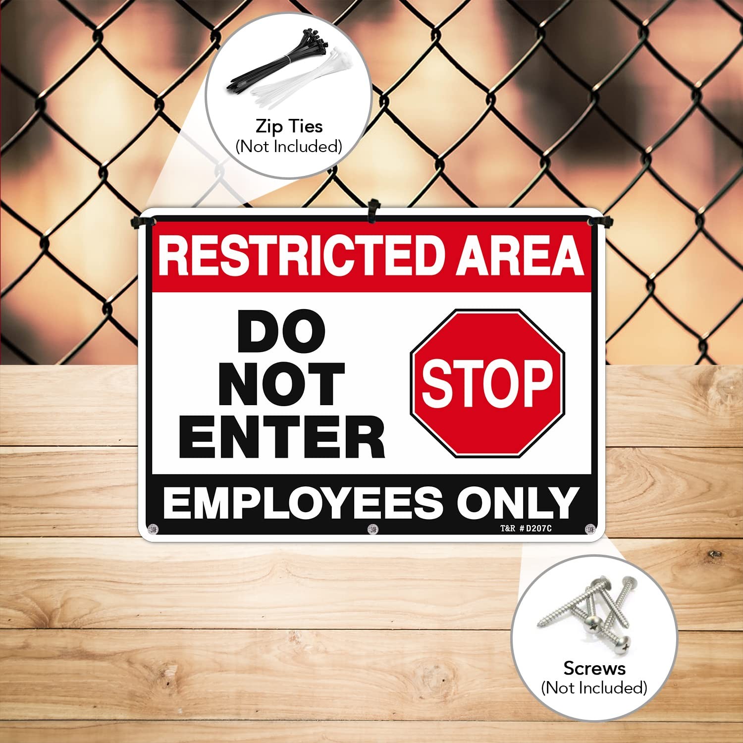 Restricted Area Do Not Enter, Employees Only Sign – 2 Pack – 10 x 7 Inches Ru…