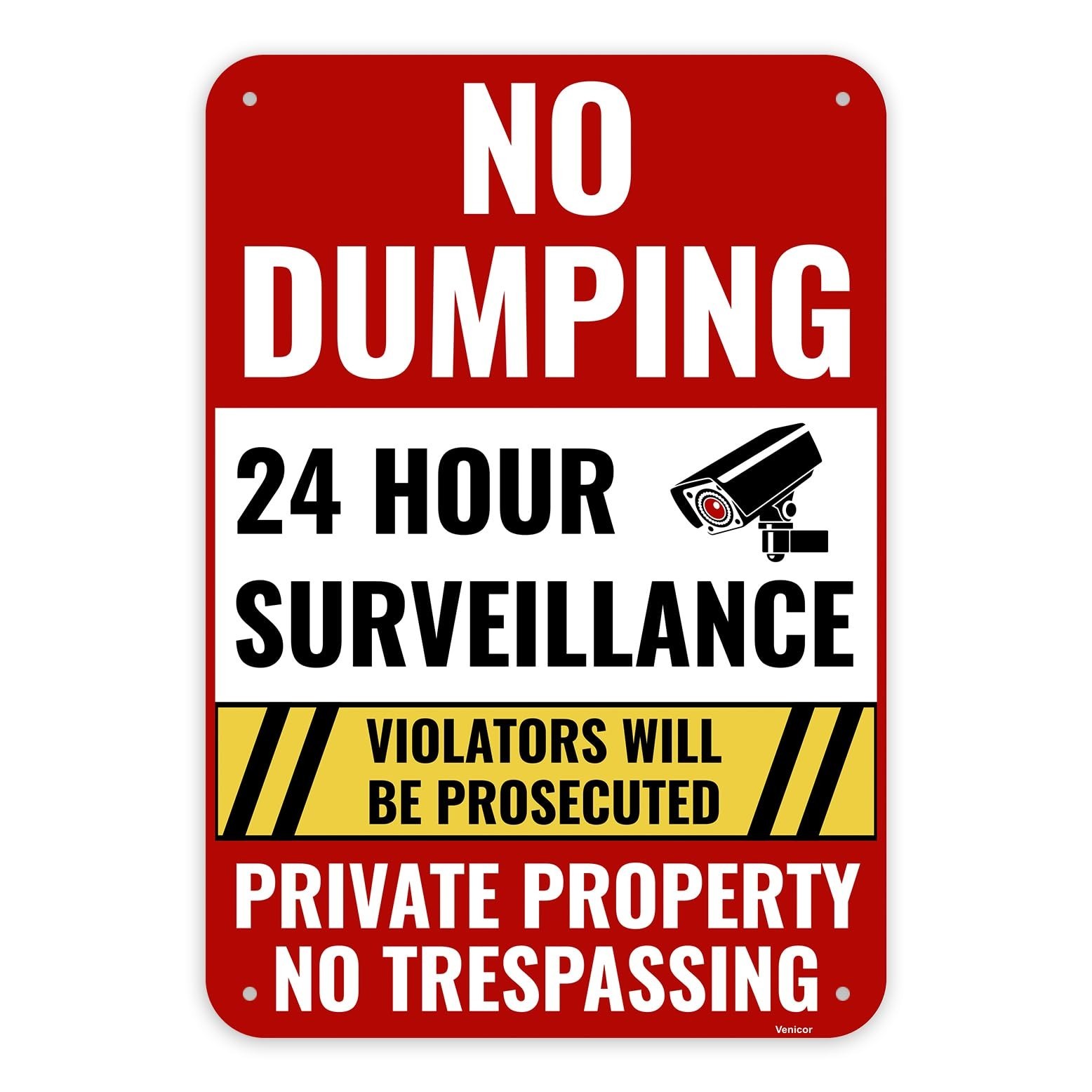 No Dumping Sign Private Property Aluminum 13x9in No Trespassing Metal NEW