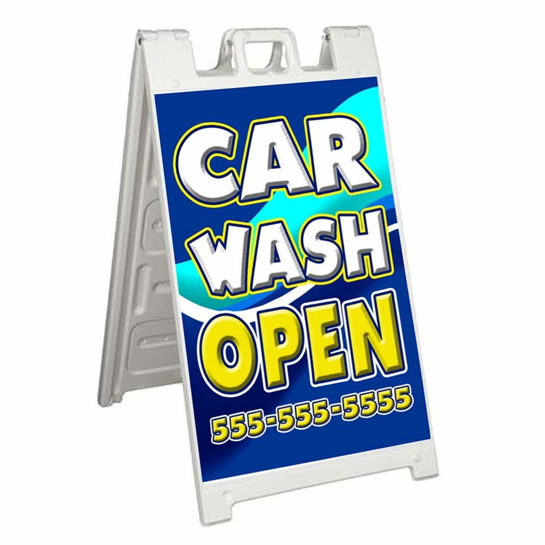 CUSTOMIZABLE CAR WASH OPEN Signicade 24×36 Aframe Sidewalk Sign Banner Decal