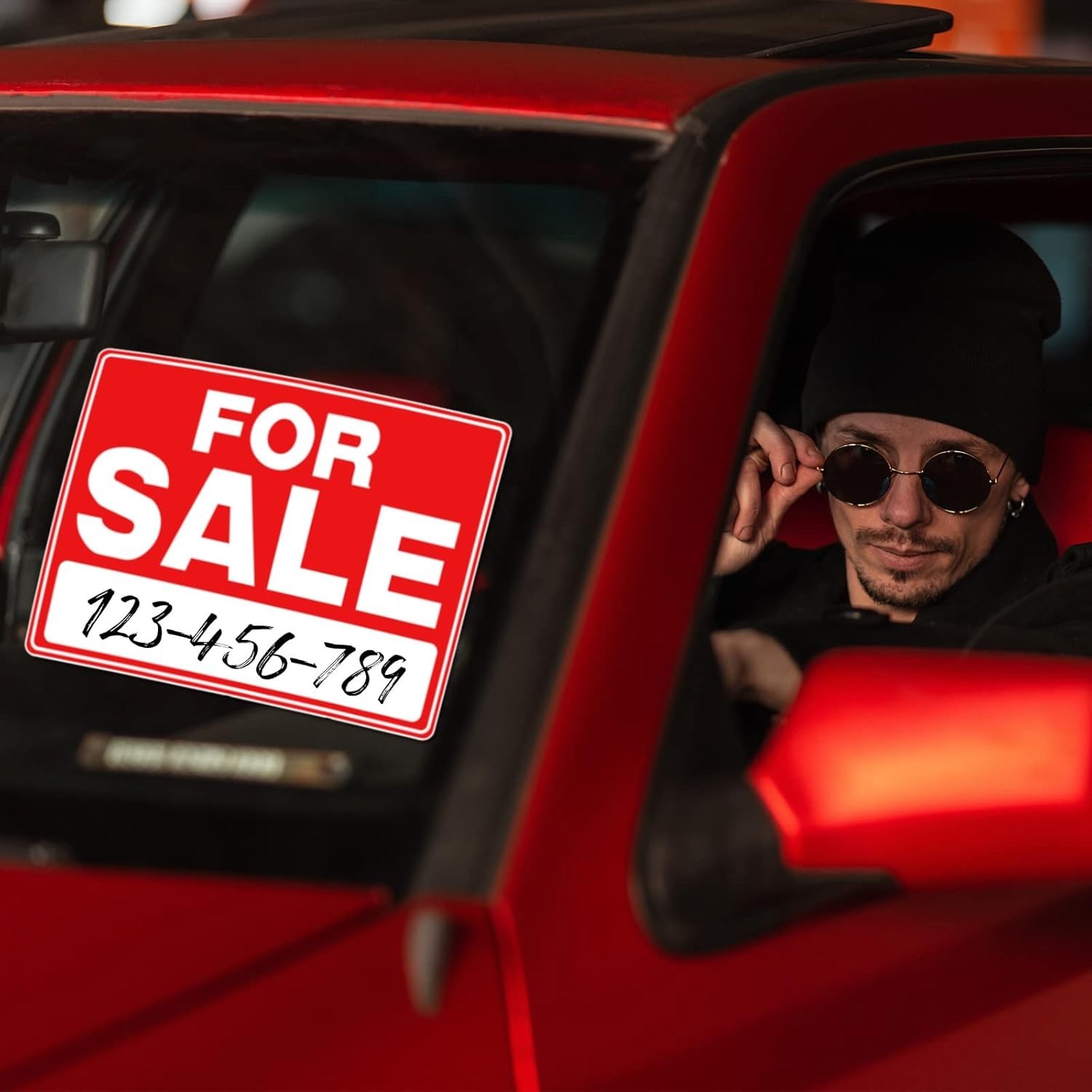 25 For Sale Signs for Car Vehicle House Window Adhesive Waterproof 9×12 Inches