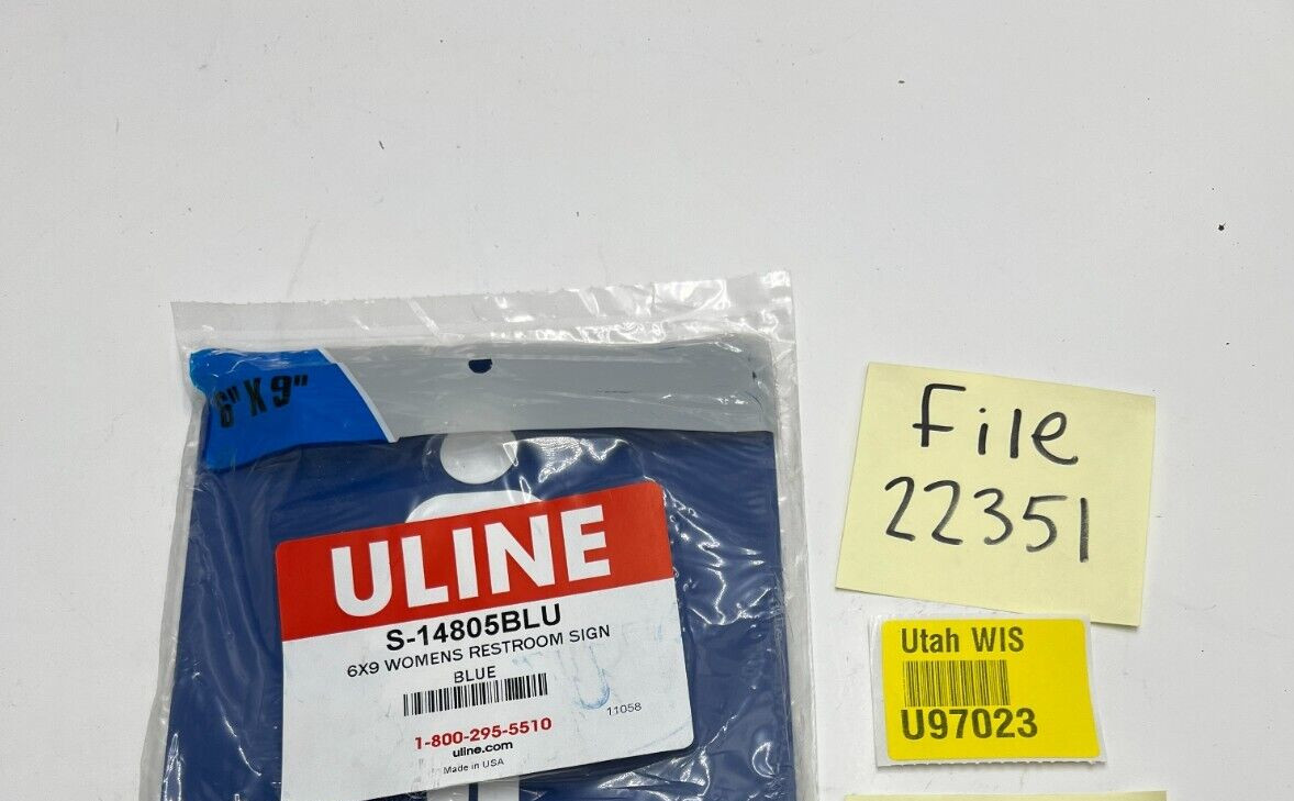 ULINE Plastic Women Restroom Sign S-14805BLU Blue 9″ x 6″ (QTY 2)