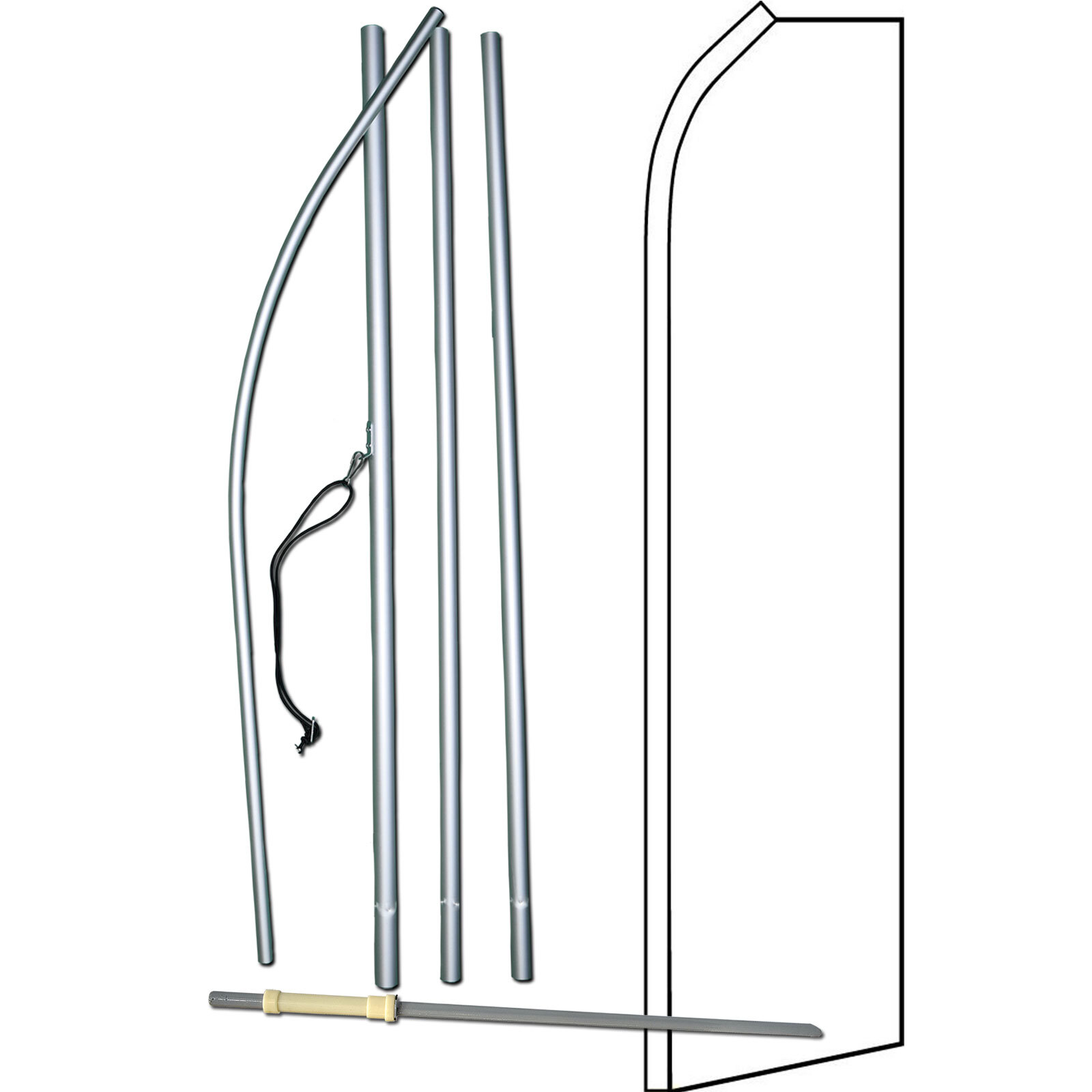 Solid White Swooper Flag Kit