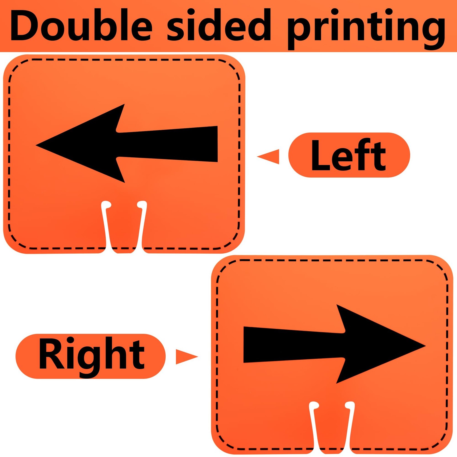 8 Pcs Traffic Cone Arrow Signs, 12.5″ X 10.4″ Reversible Directional Cone Top