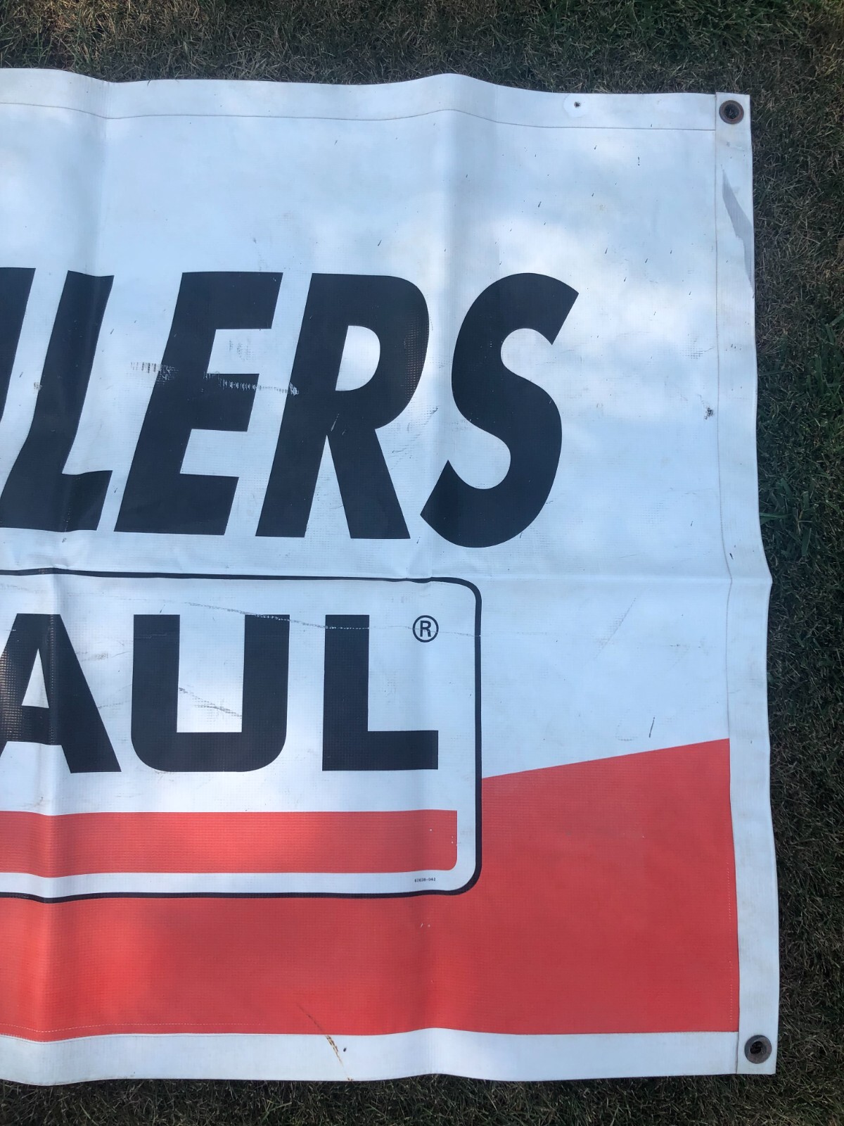 90’s UHAUL Vinyl Advertising Hanging Banner 9′ 9″ x 3′ 5 1/4″ Rectangular Shape