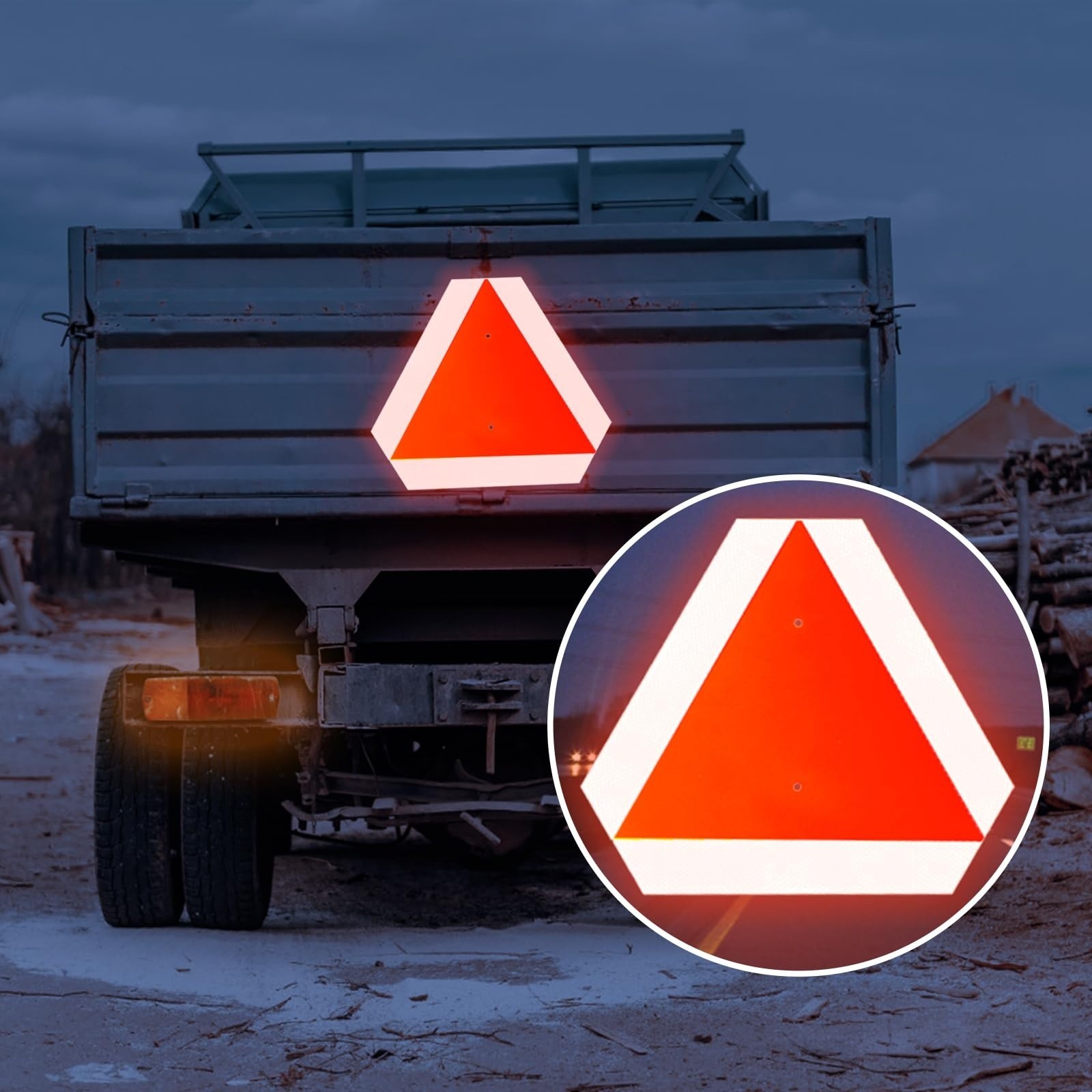 2 Set Slow Moving Vehicle Sign 14″x16″ Reflector Triangle Sign Bracket SMV