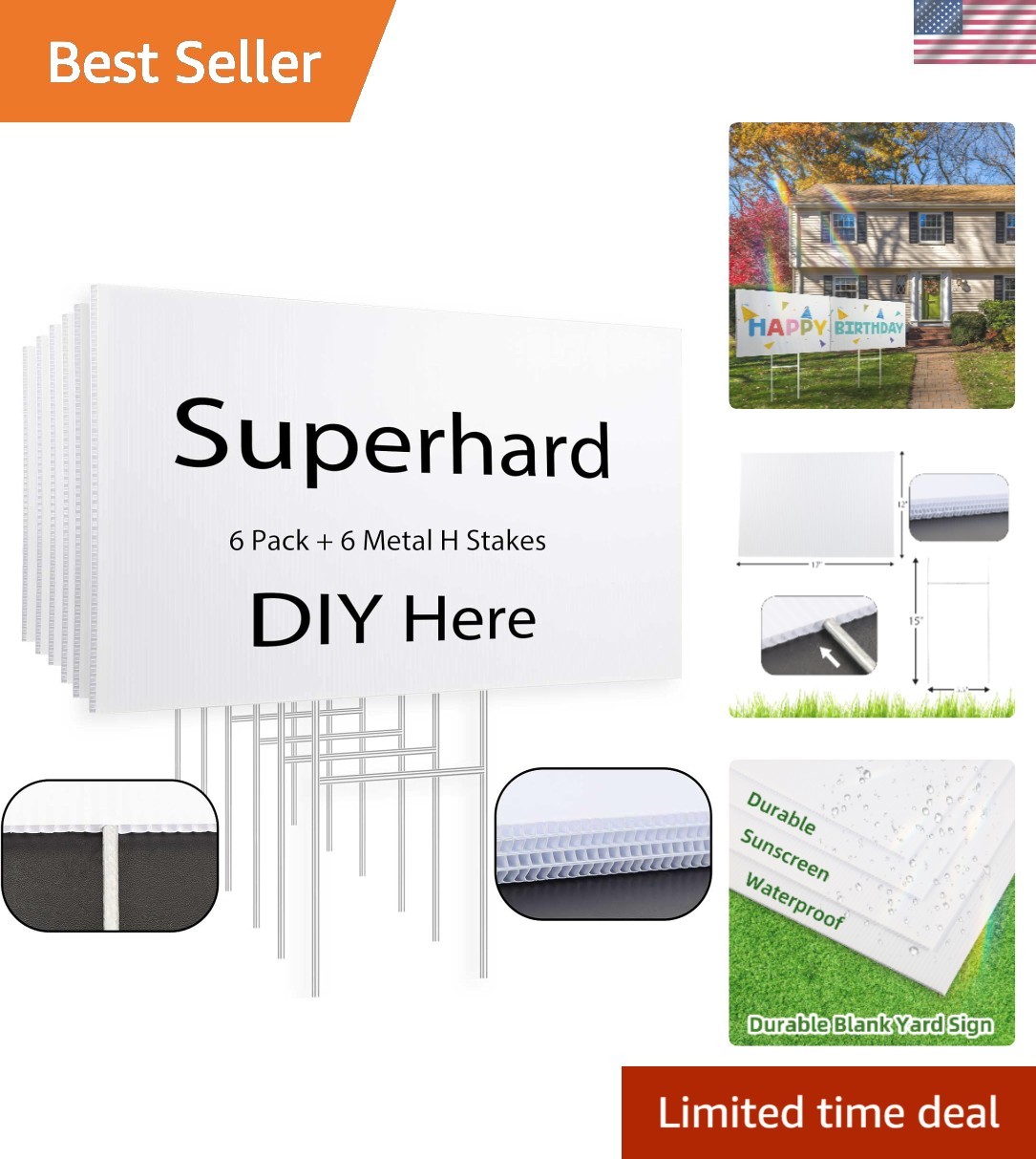 Customizable 17×12″ White Yard Signs – Ideal for Decoration & Instructions!
