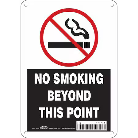 Condor 474F87 Safety Sign, 10″ H, 7 In W, Horizontal Rectangle, English, 474F87
